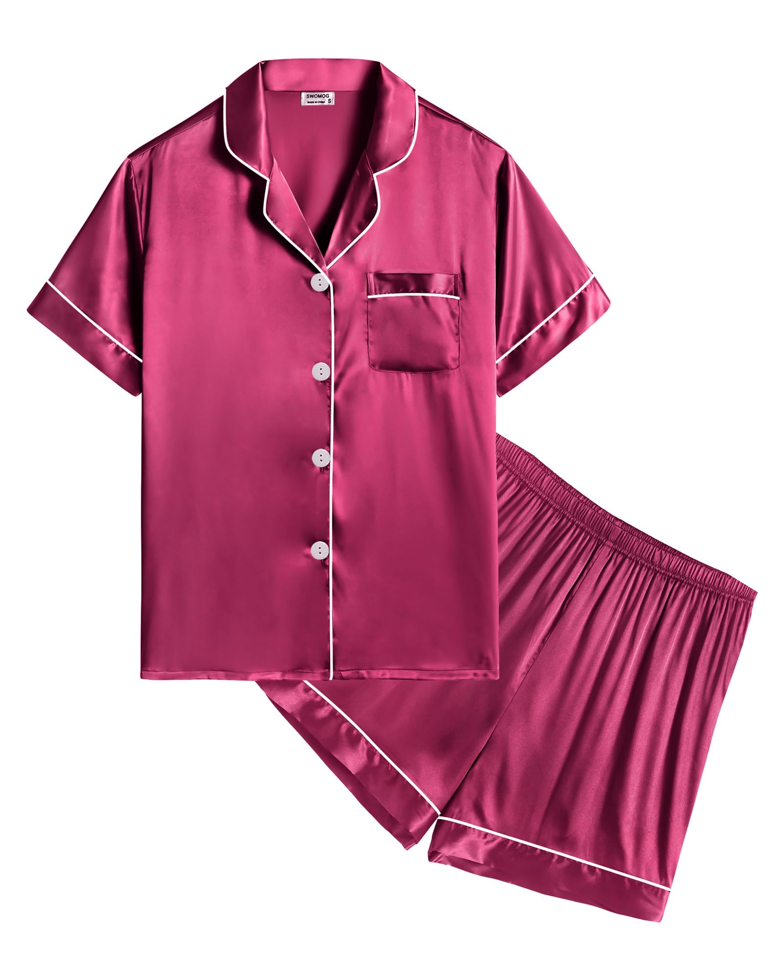 Ubuy Womens Satin Short Pajama Set Buy Women Satin Silk Short