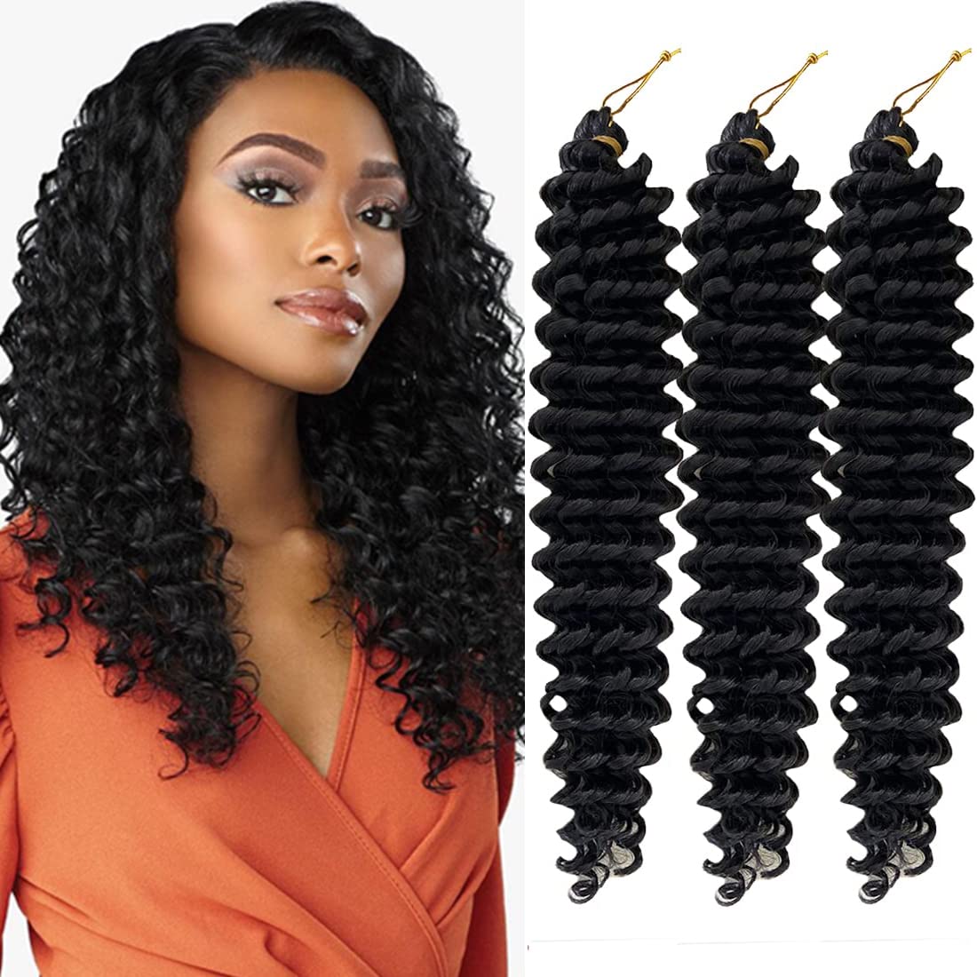 allgro 22 Inch Ocean Wave Crochet Hair 3 packs Wave Deep Twist Braiding Hair  Deep Ripple