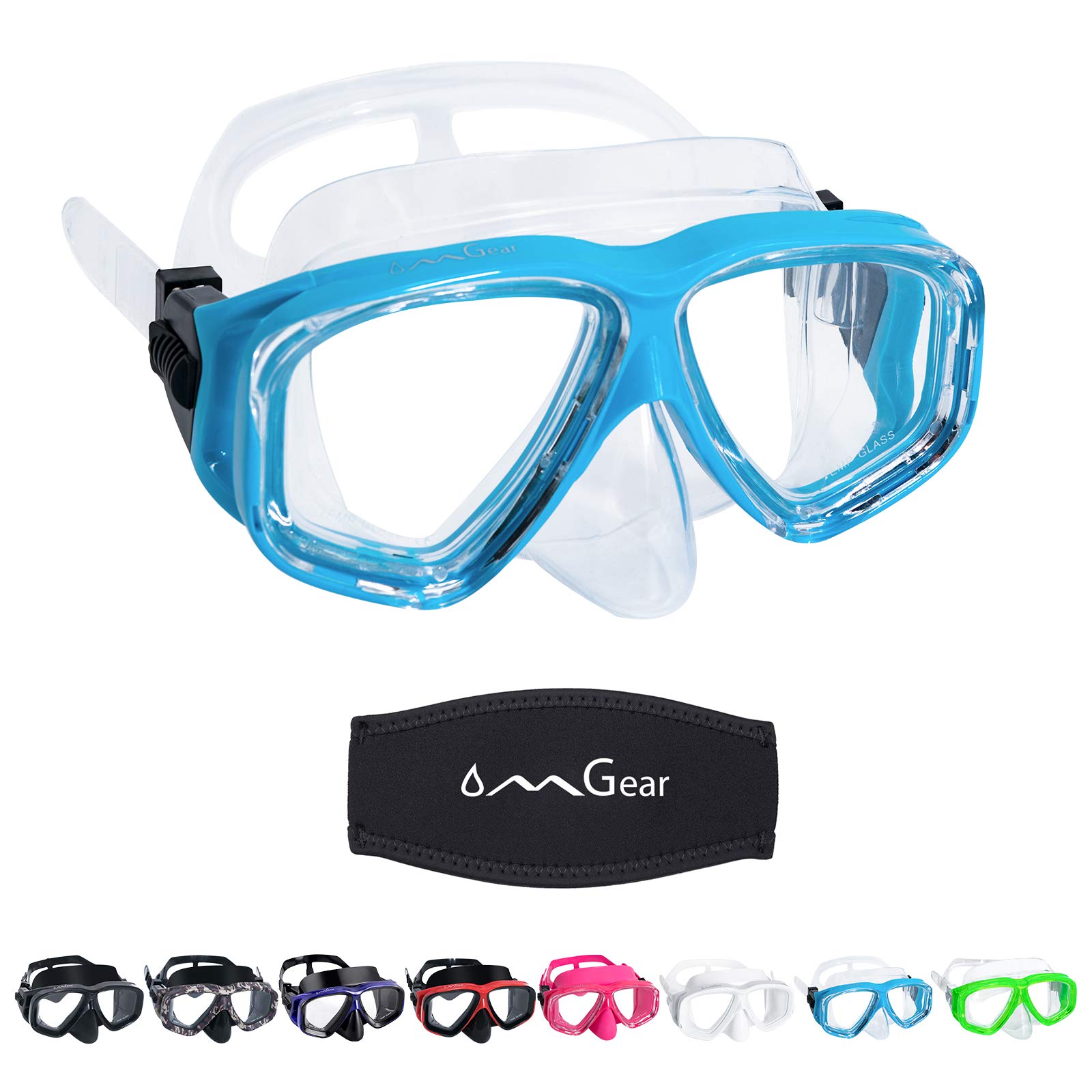 OMGear Swim Mask Dive Goggles Swimming Goggles with Nose Cover Snorkeling  Gear Junior Adult Snorkel Mask