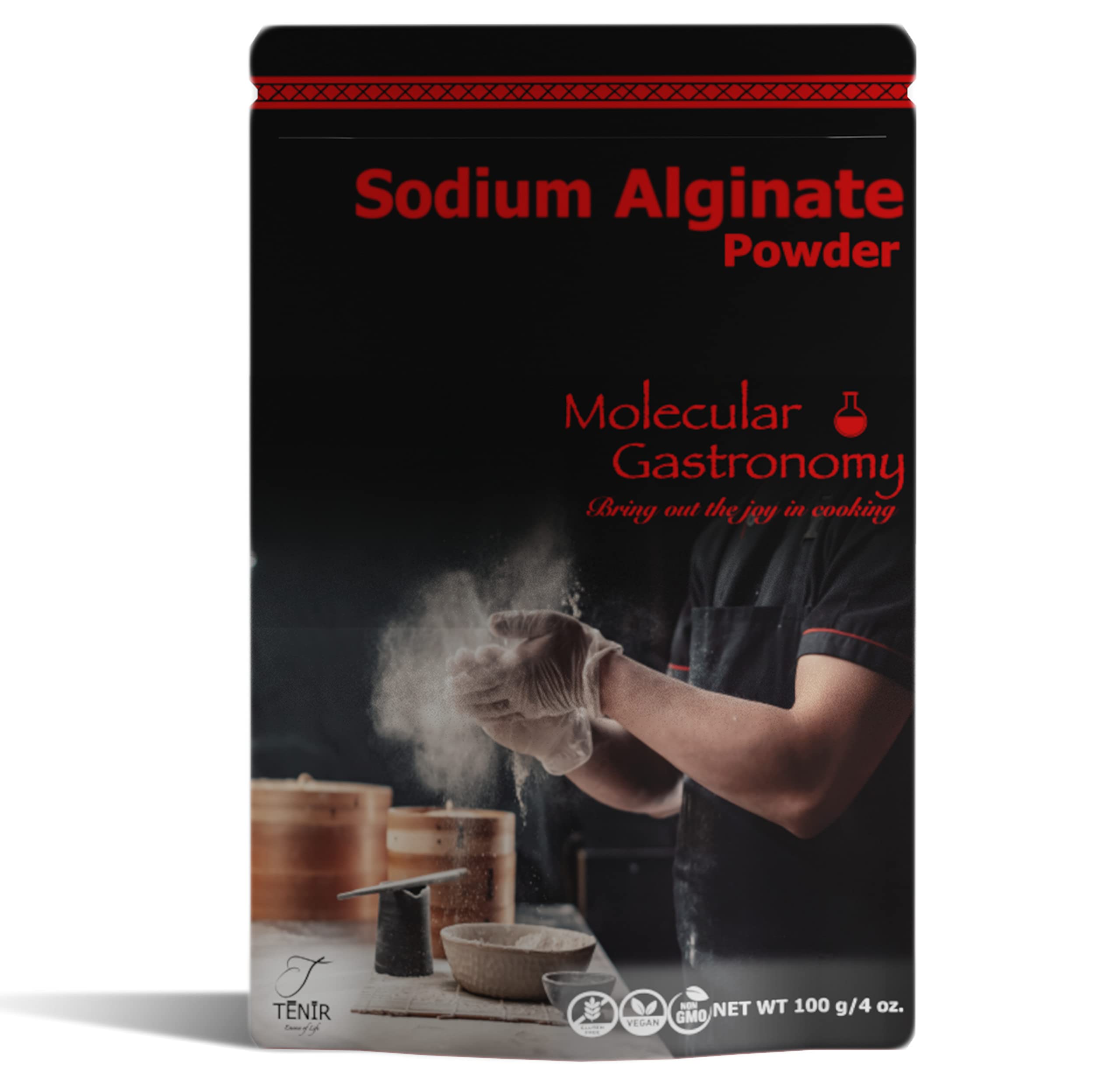 Sodium Alginate, Non-GMO, Vegan, 100% Food Grade Lye, Molecular  Gastronomy, Reverse Spherification Kit Supportive & Natural Thickener for  Liquids, Pure Sodium Alginate Powder Food Grade