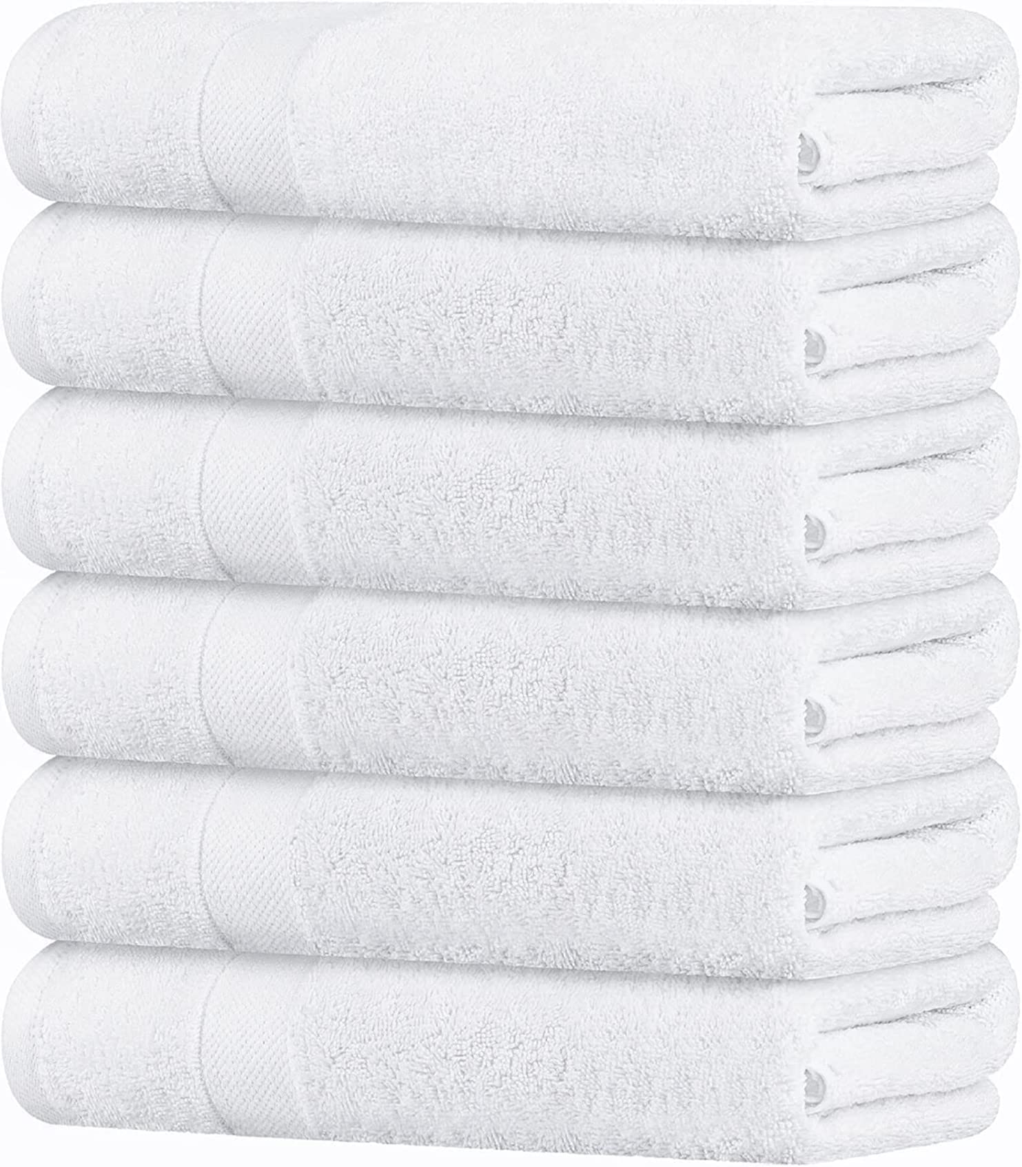 Wealuxe White Bath Towels 24x50 Inch, Cotton Towel Set for Bathroom, Hotel,  Gym, Spa, Soft Extra Absorbent Quick Dry 6 Pack White 24x50 Inch - Medium