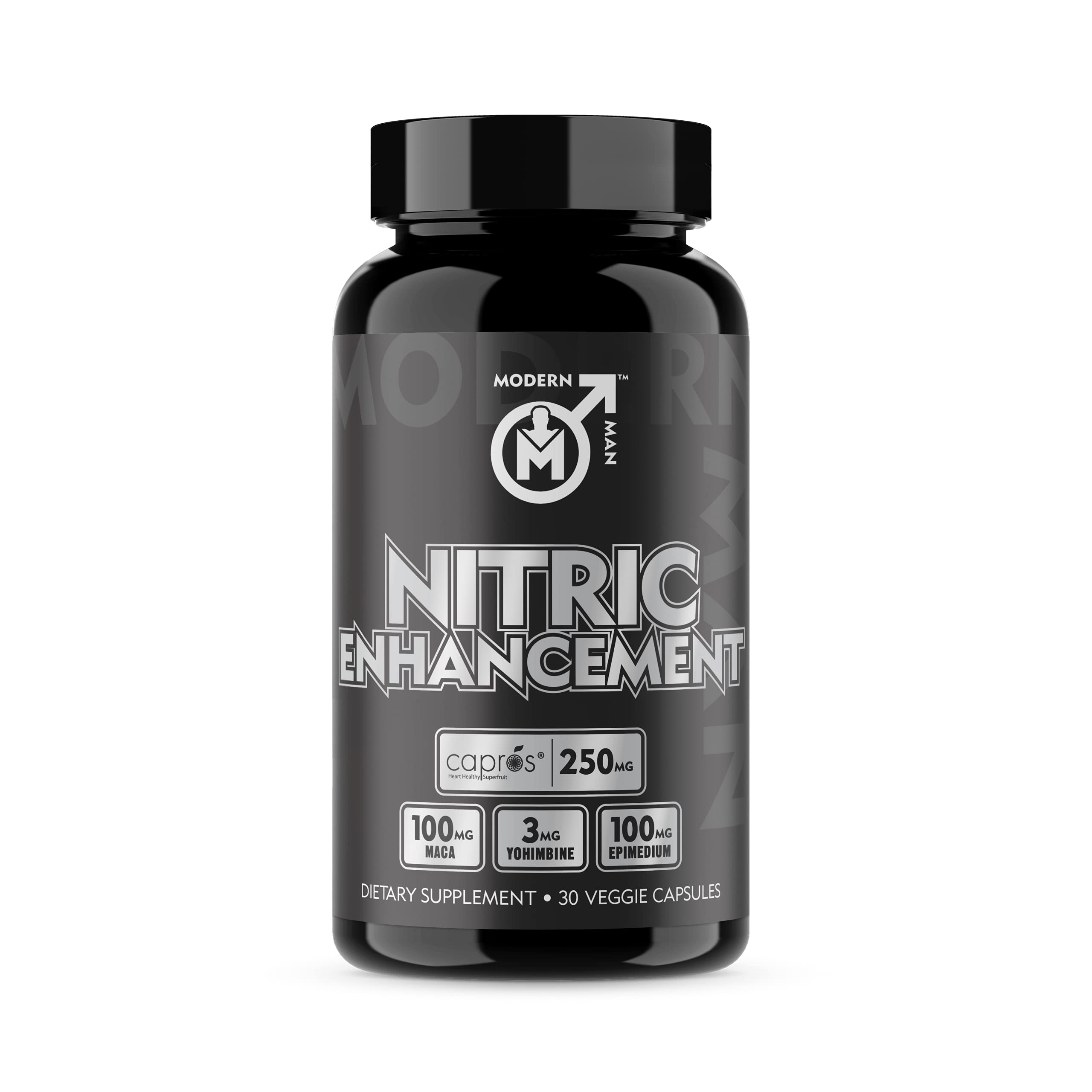 Modern Man Nitric Oxide Enhancement Alpha Male Booster for Men with Yohimbine HCL & Maca Root