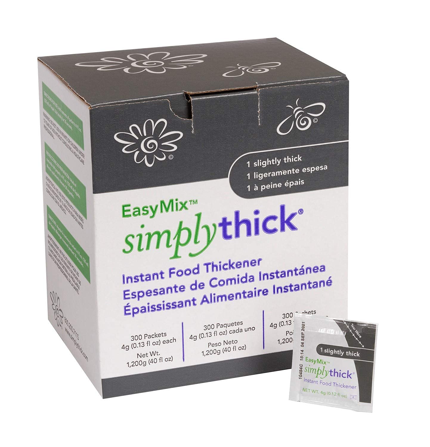 SimplyThick EasyMix | 92 Servings | Gel Thickener for those with Dysphagia  & Swallowing Disorders | Won't Alter The Taste of Liquid | Easy to Prepare