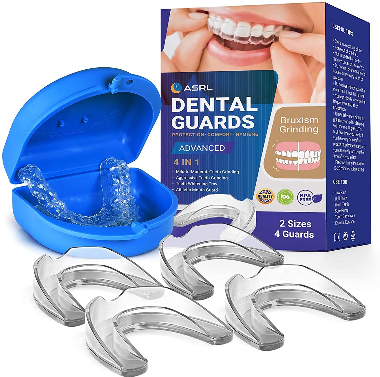 ASRL Mouth Guard for Clenching Teeth at Night, Night Guards for