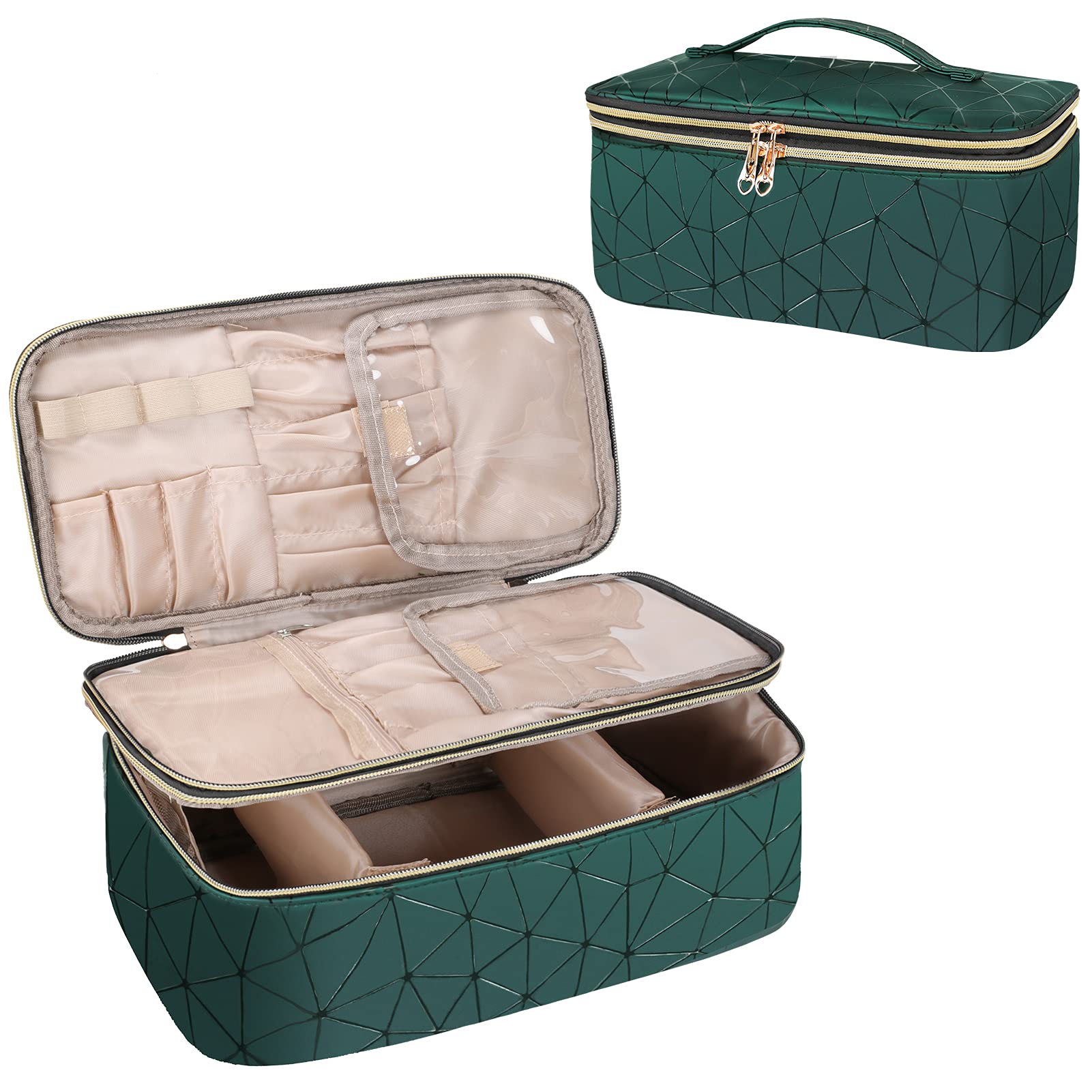 Makeup Bag, Potable Make up Bag Cute Makeup Organizer Bag for Toiletry  Cosmetics Accessories with Divider and Brushes Compartments, Makeup Travel  Case Cosmetic Bags Women and Girls- Nylon Green - Yahoo Shopping