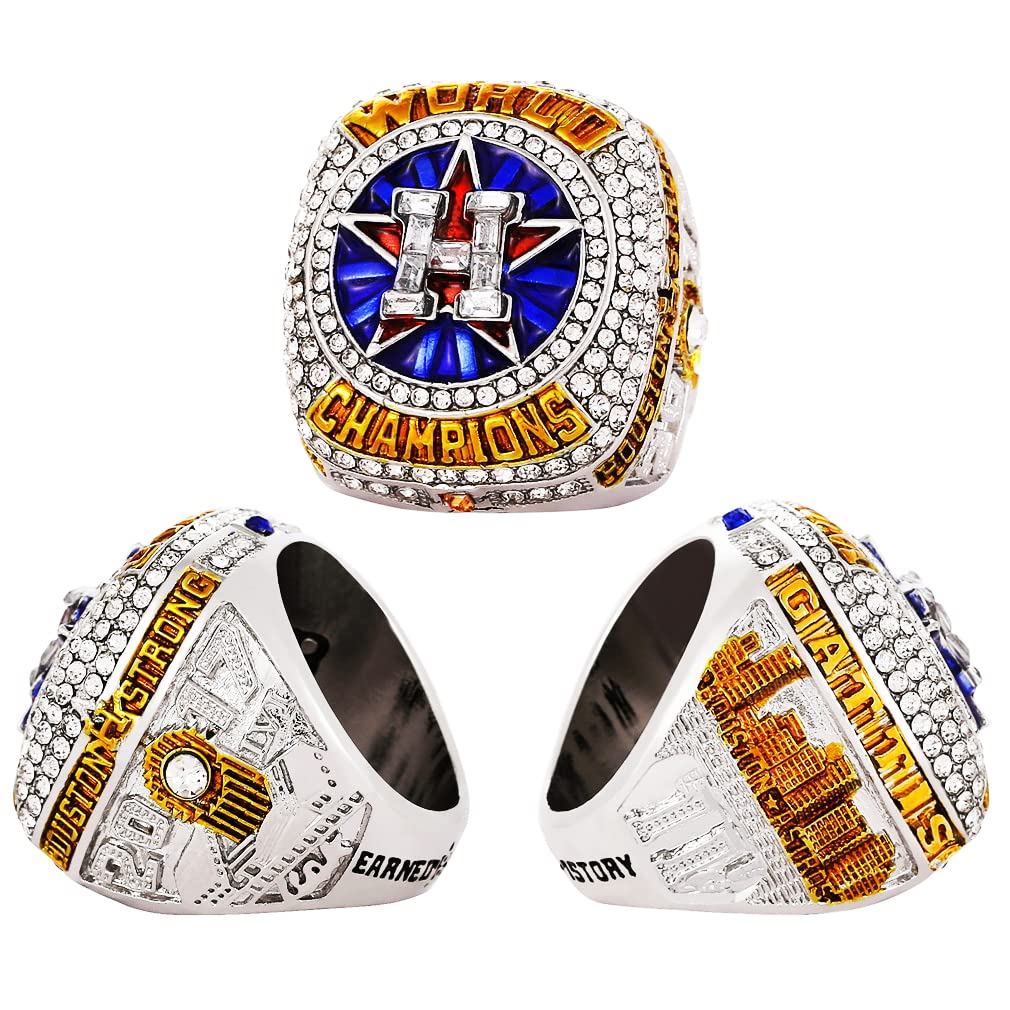 Baseball Championship Ring 2017,Baseball Gifts for Replica World Series  Rings for Men Women Kids,Houston Memorabilia Merch for Room Office Party  Decor Merchandise Accessories