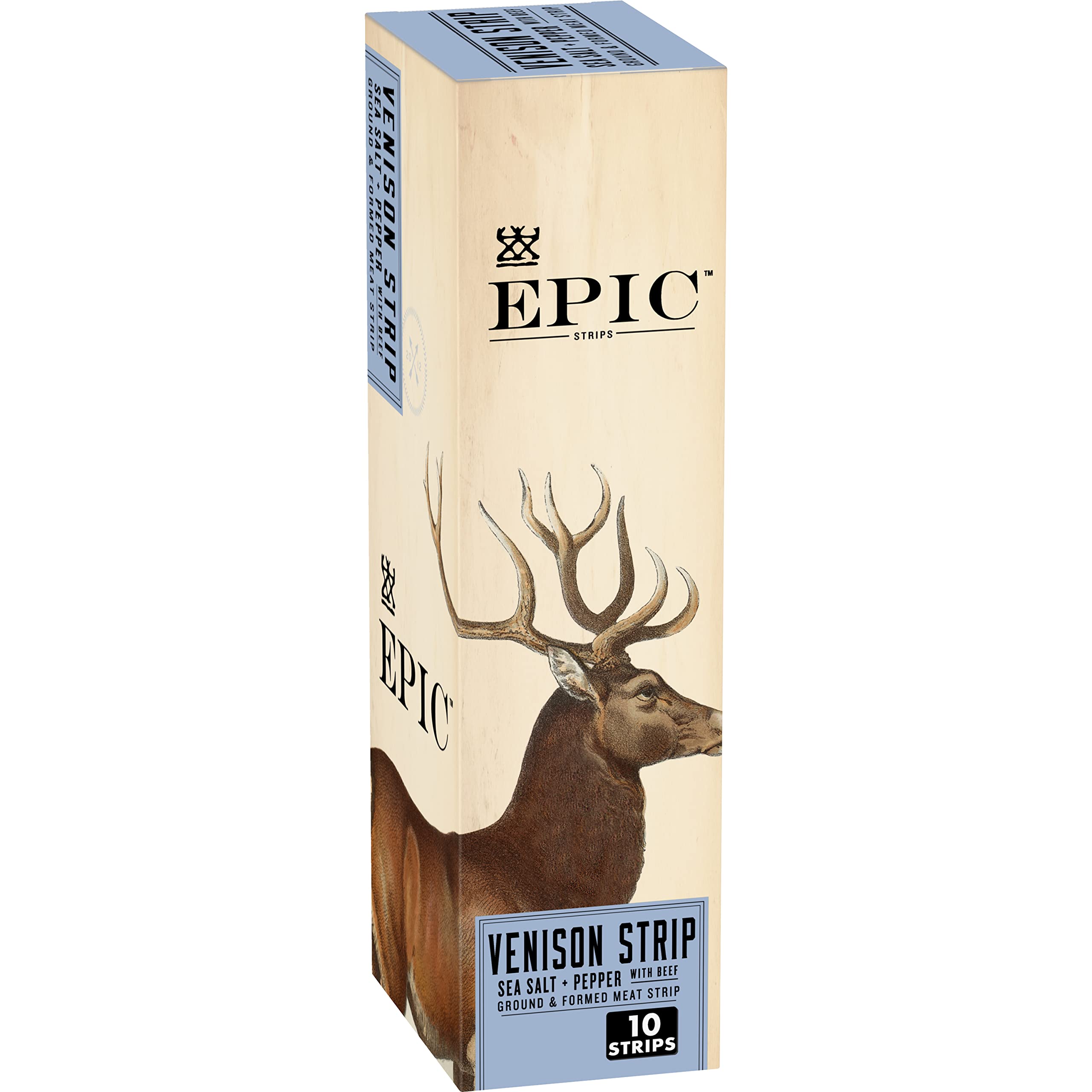 EPIC Venison 100% Grass Fed Sea Salt + Pepper Meat Bar 1.5 oz, Meat