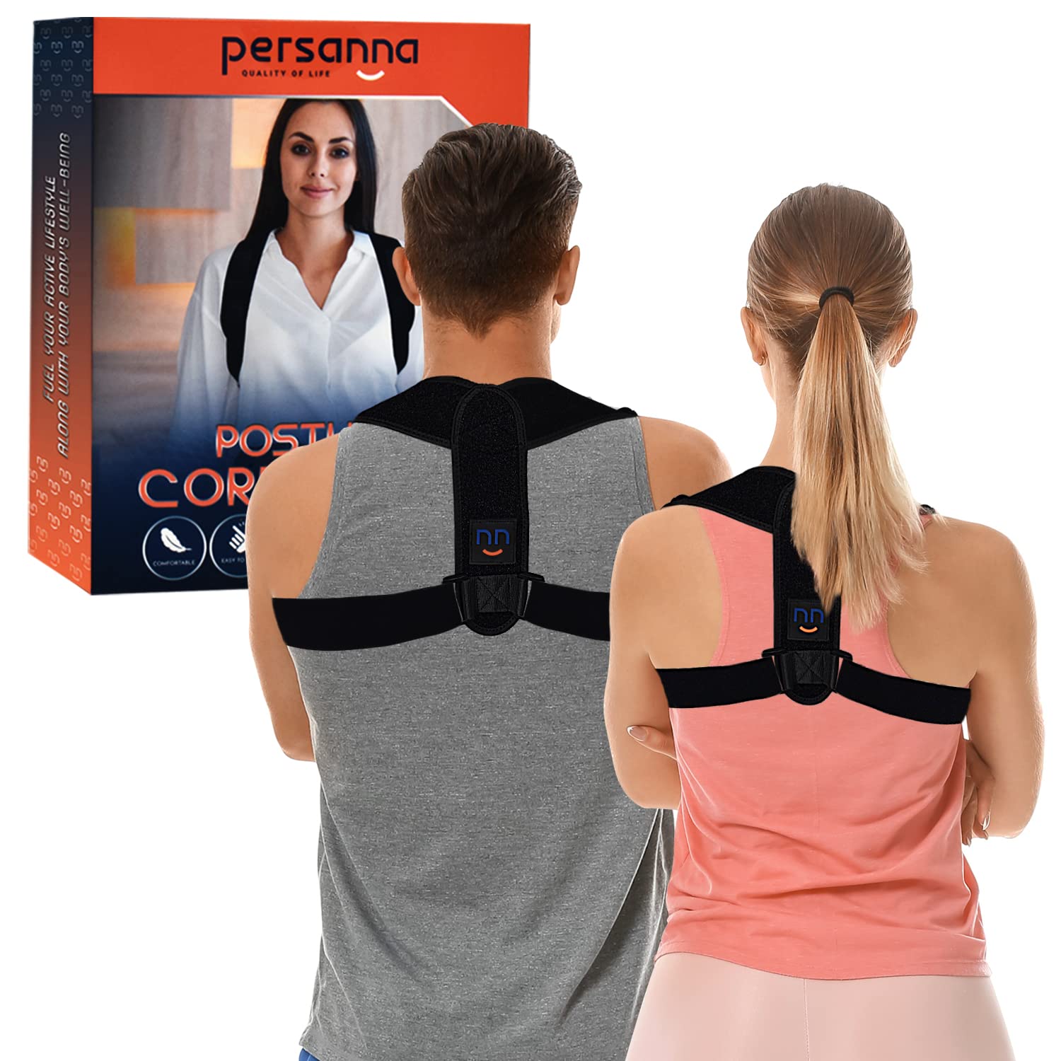 Persanna Posture Corrector Back Brace For Women And Men- Excellent Upper Back  Support, Shoulder & Neck Pain Relief- Adjustable Back Straightener For  Scoliosis & Kyphosis- Thoracic Spine Trainer