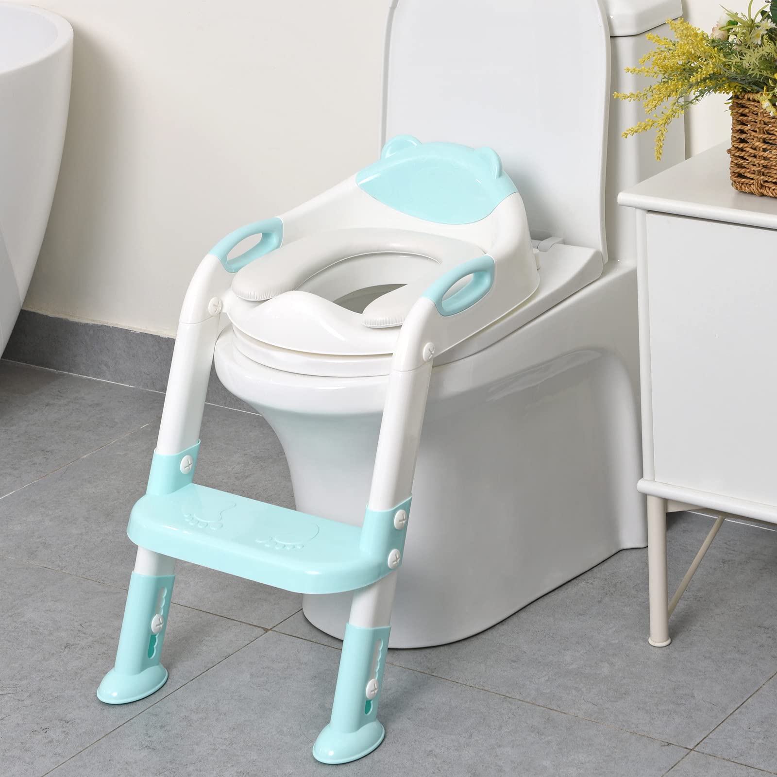 711TEK Potty Training Seat Toddler Toilet Seat with Step Stool