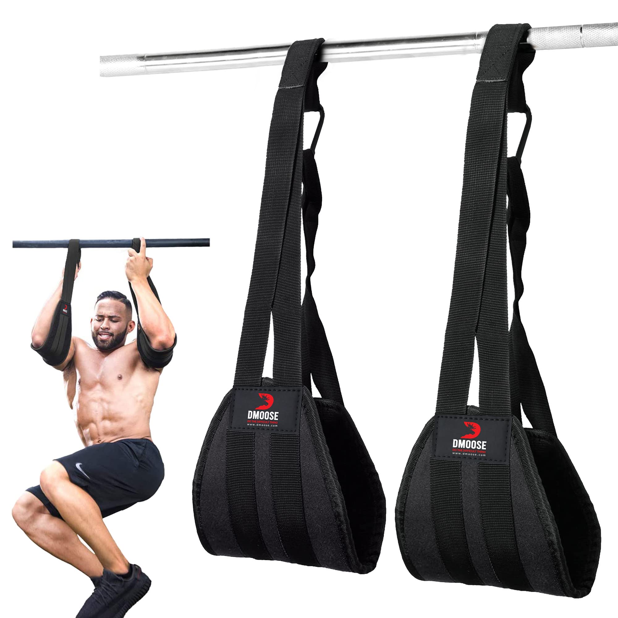 DMoose Hanging Ab Straps for Pull Up Bar & Abdominal Muscle