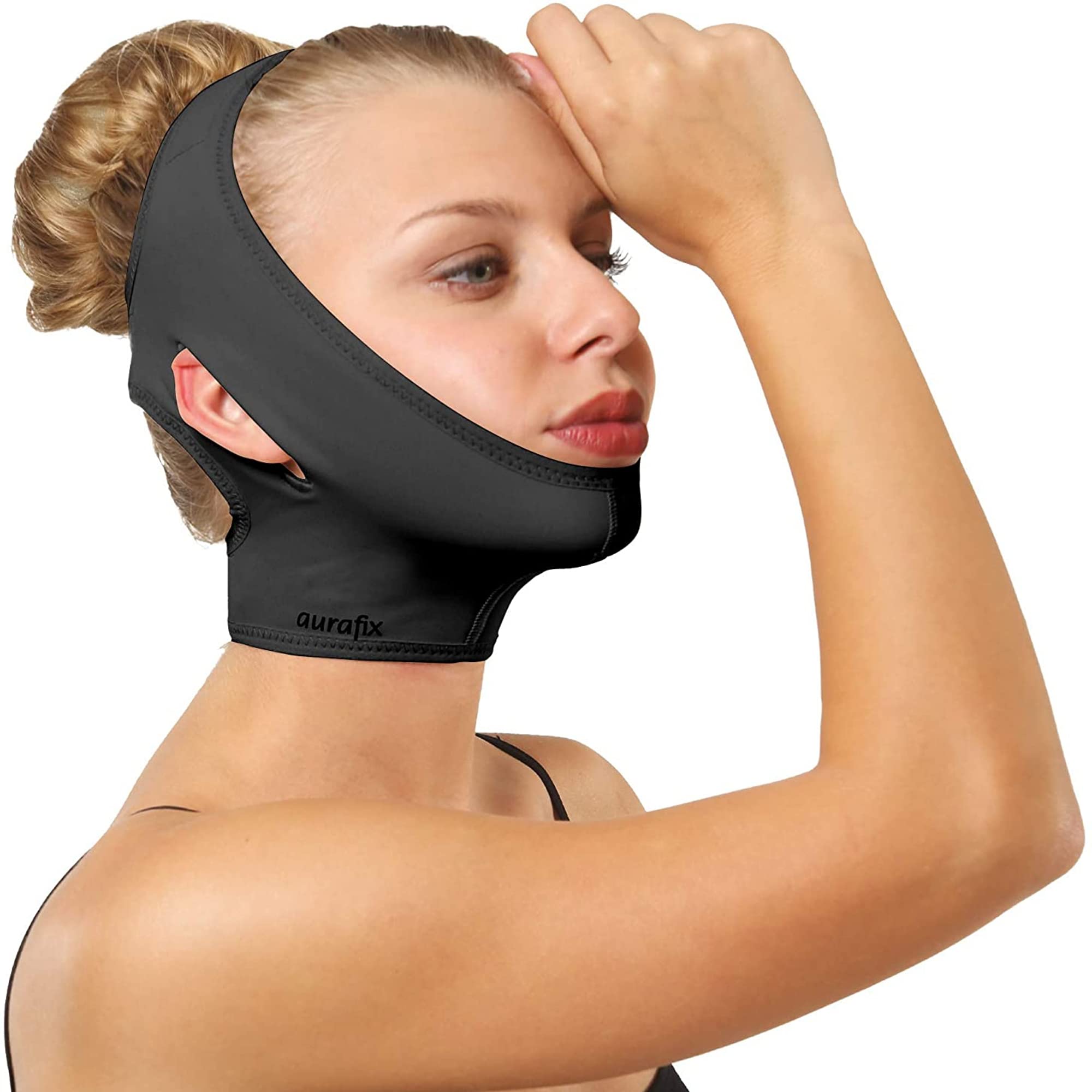 Post Surgical Chin Strap Bandage for Women - Neck and Chin Compression  Garment Wrap - Face Slimmer, Jowl Tightening, Chin Lifting (Medium (Pack of  1)) Black Medium (Pack of 1)