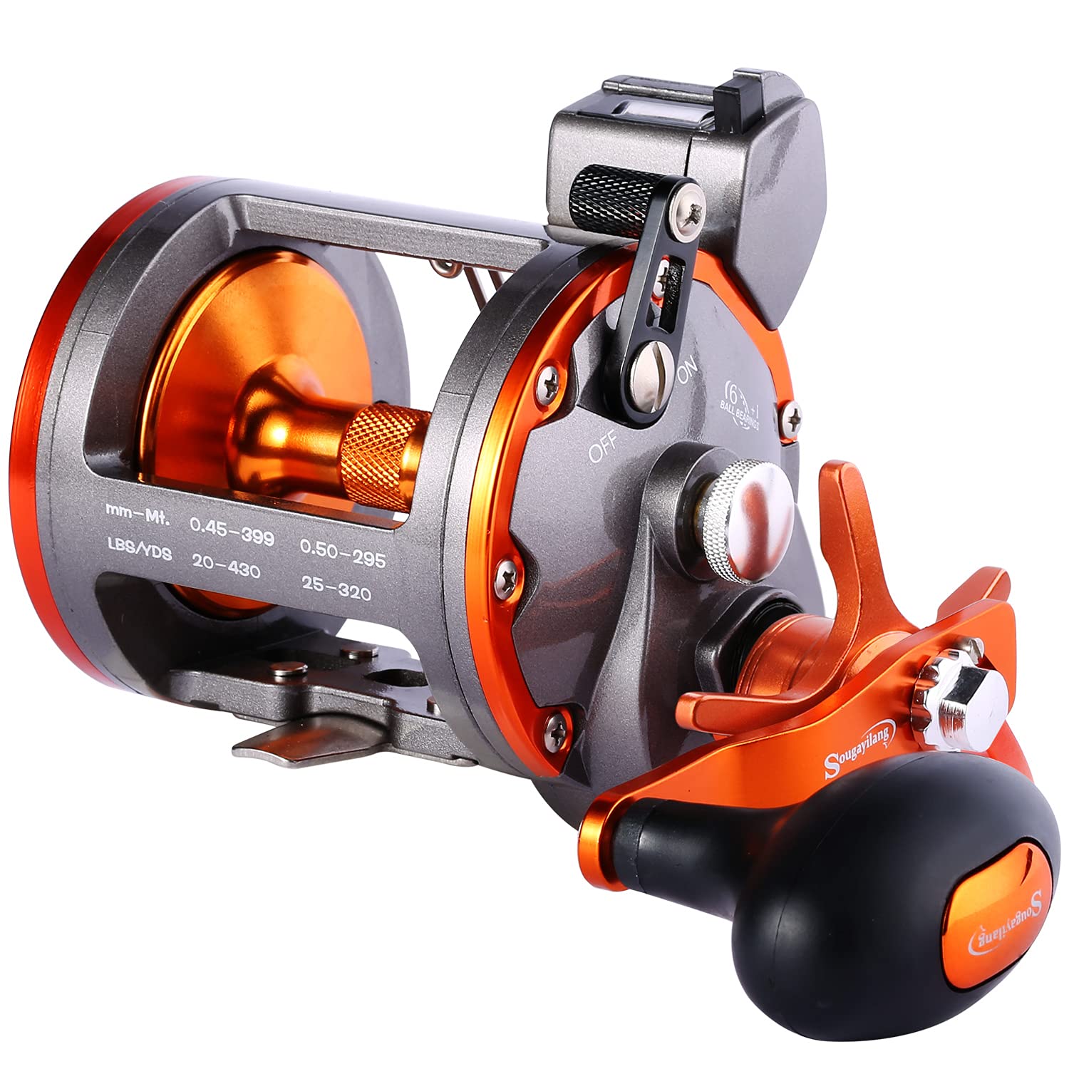 Sougayilang Line Counter Trolling Reel Conventional Level Wind Fishing Reel  A-Thunder LS II 3000 Right