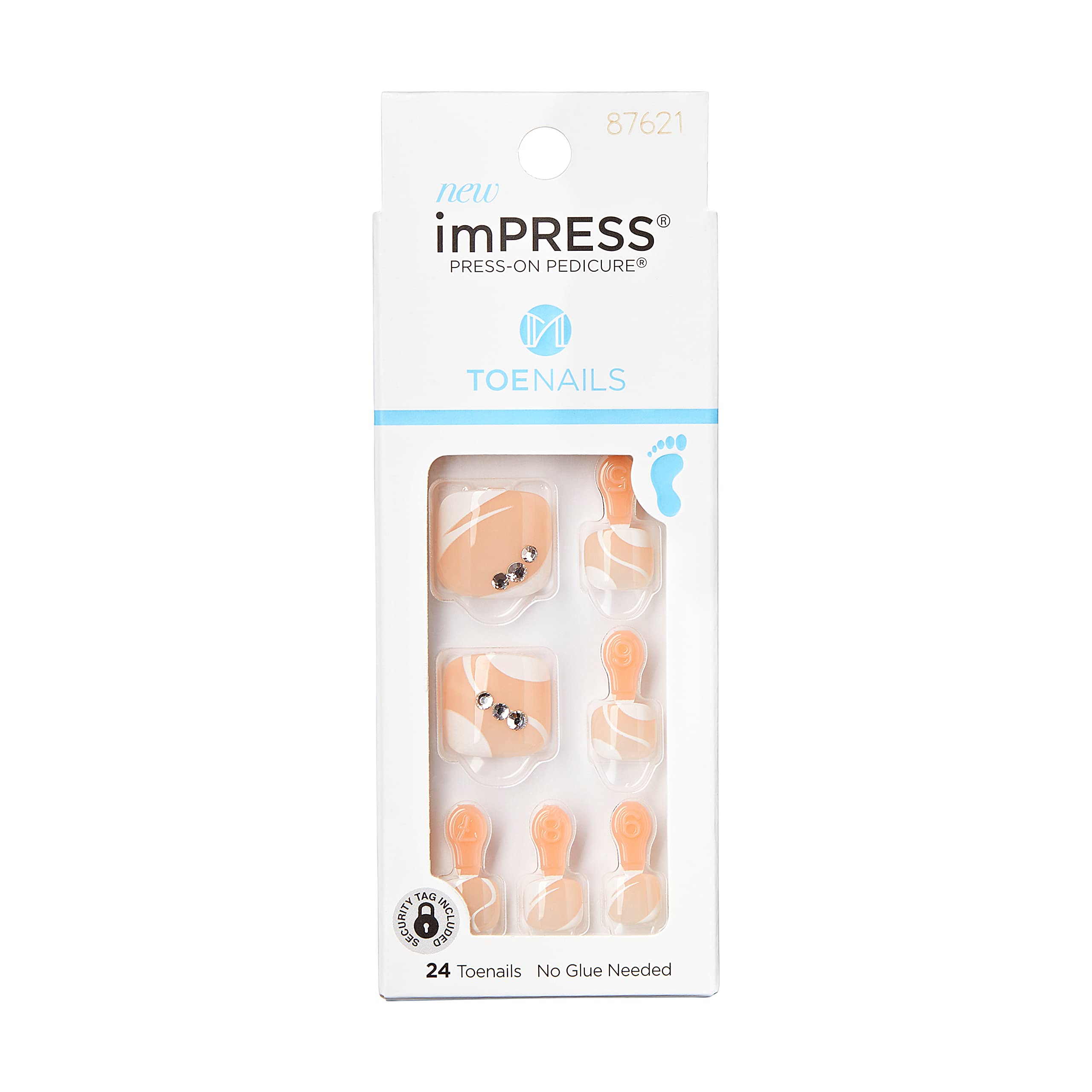 KISS imPRESS Press-On Pedicure Fake Toenails Kit Style Impressive