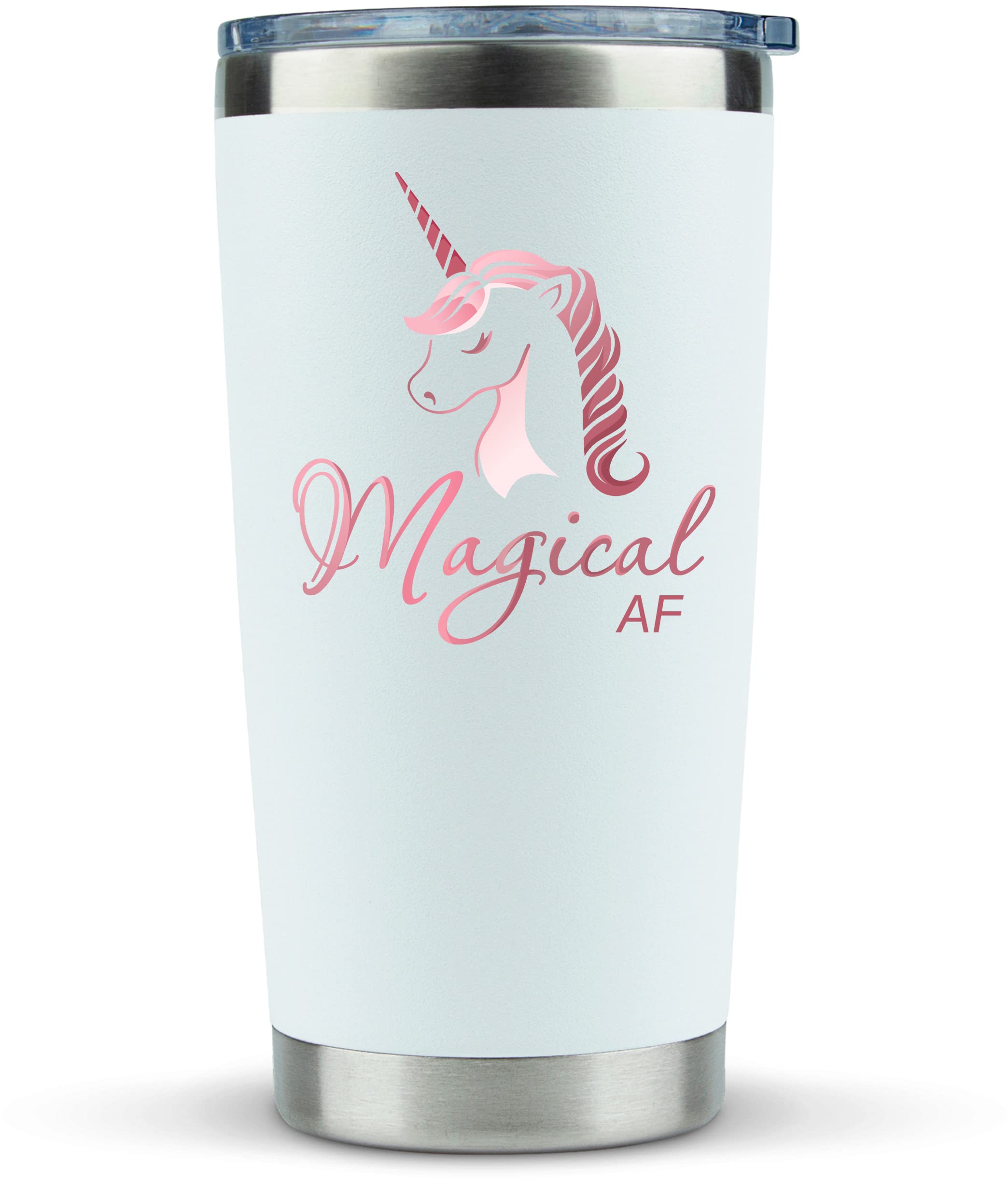 KLUBI Unicorn Gifts for Women - Travel Coffee Mug/Tumbler with Lid 20oz -  Funny Gift for Unicorn