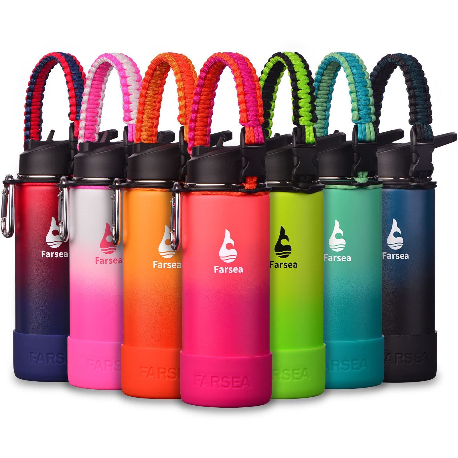 Large Capacity Water Bottle with Handle and Straw Lid Insulated