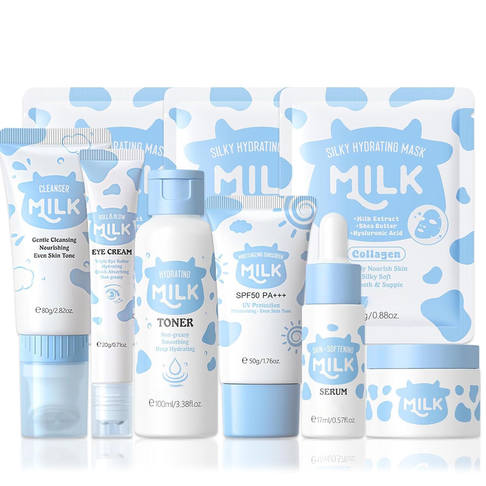 Milk Skincare Set Milk Skin Care For Teens 10-12 9 IN 1 Skin Care