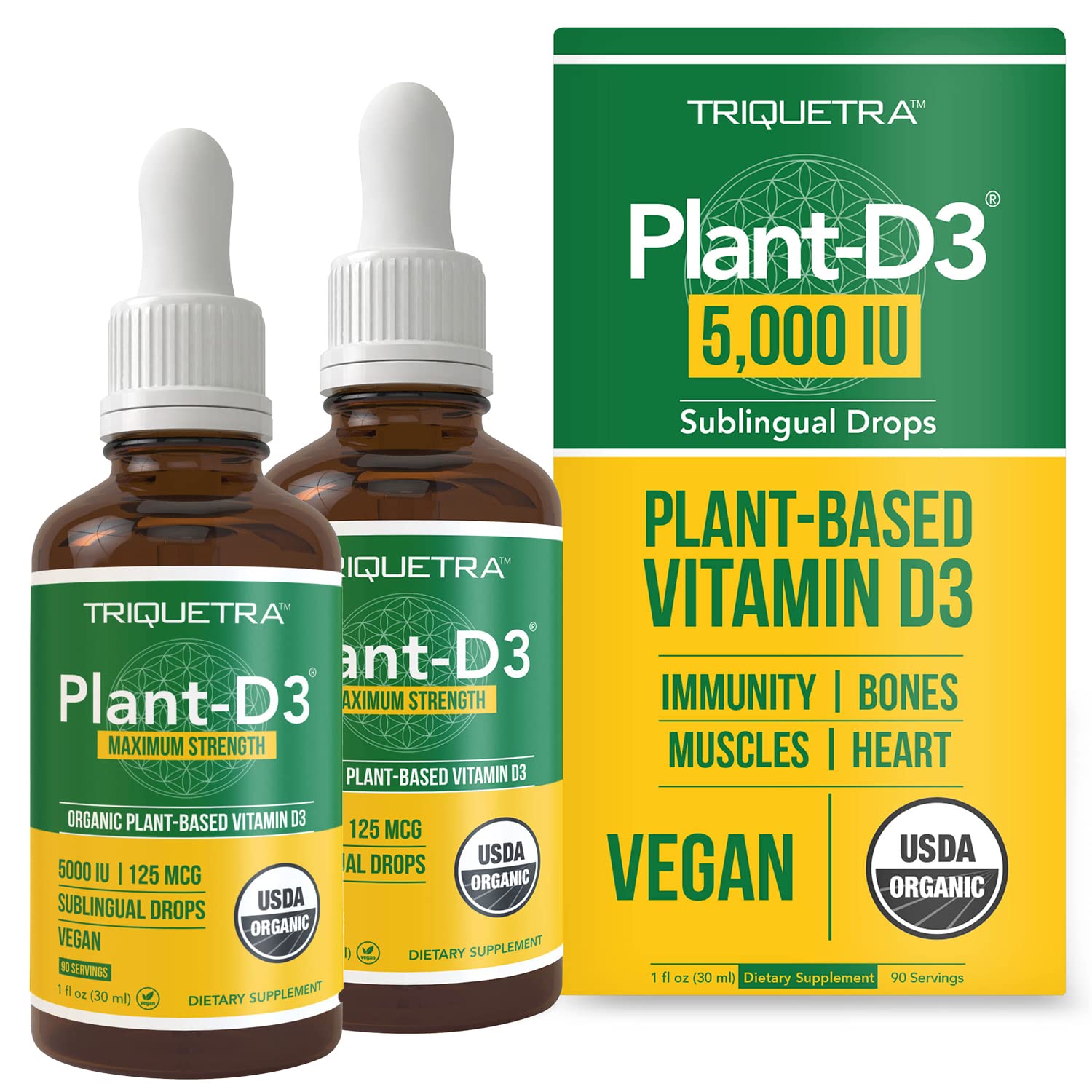 PlantD3 Organic Vitamin D3 5000 IU Vegan Max Strength Sublingual
