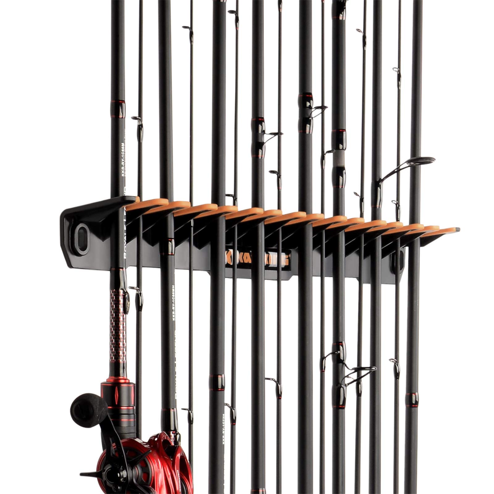 KastKing Patented V15 Vertical Fishing Rod Holder Wall Mounted Fishing Rod  Rack, Store 15 Rods or