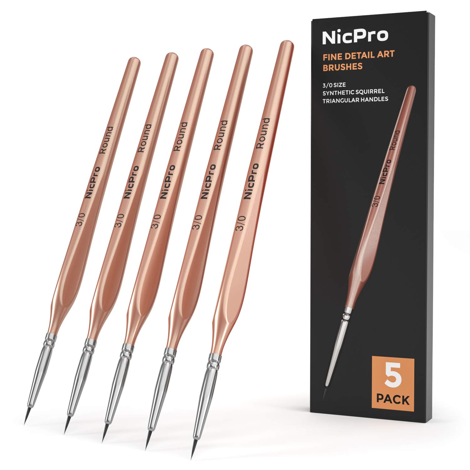 Nicpro 24 PCS Paint Brushes Set, Acrylic Paint Brush, Enhanced Synthet