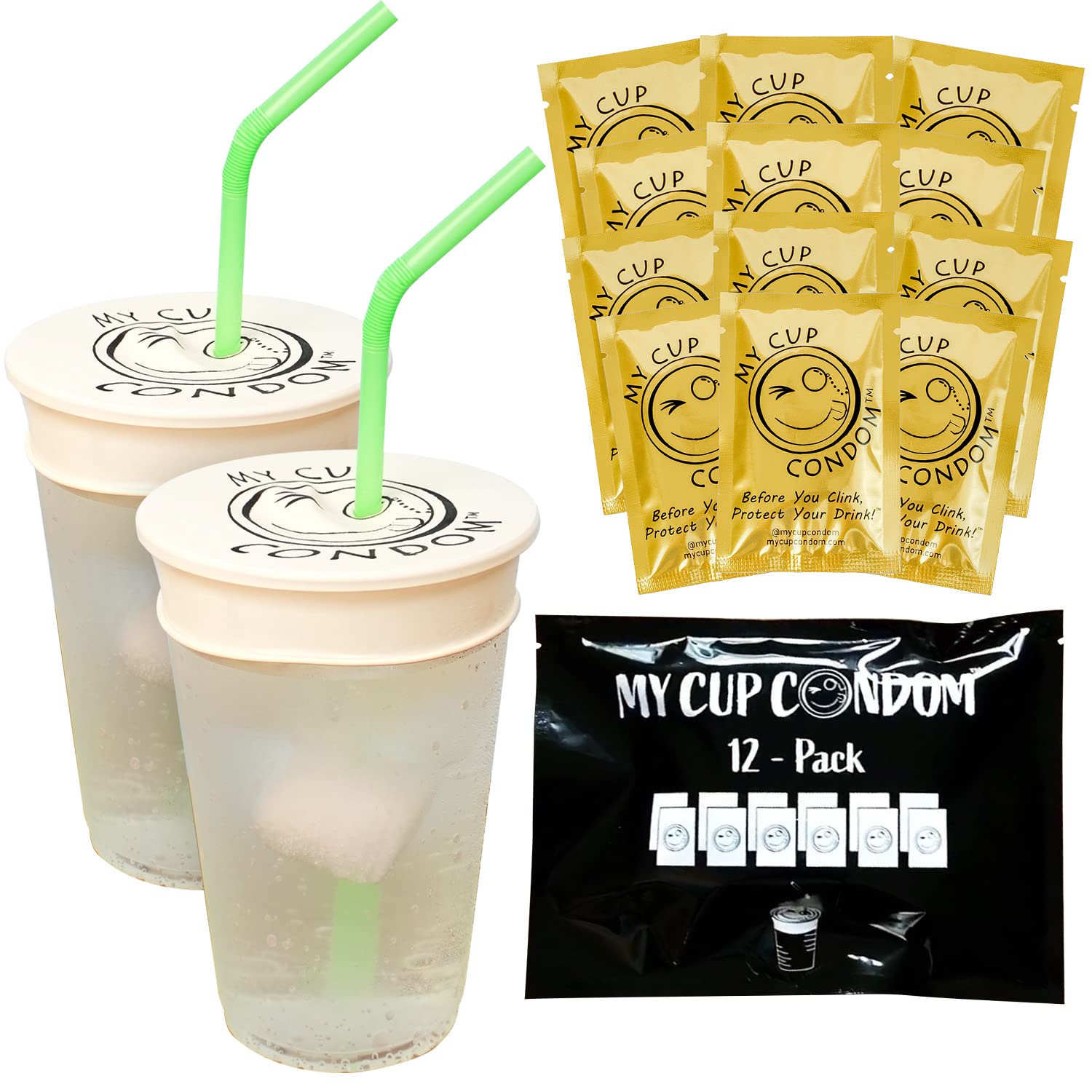 My Cup Cover Drink Protection Cap (12 Pack) - The Original Cup Cover for  Drink Spiking Prevention - 12 Individually Wrapped, Reusable, Latex Drink  Covers with Straw Hole, Fits All Cup Sizes 12 Count (Pack of 1)
