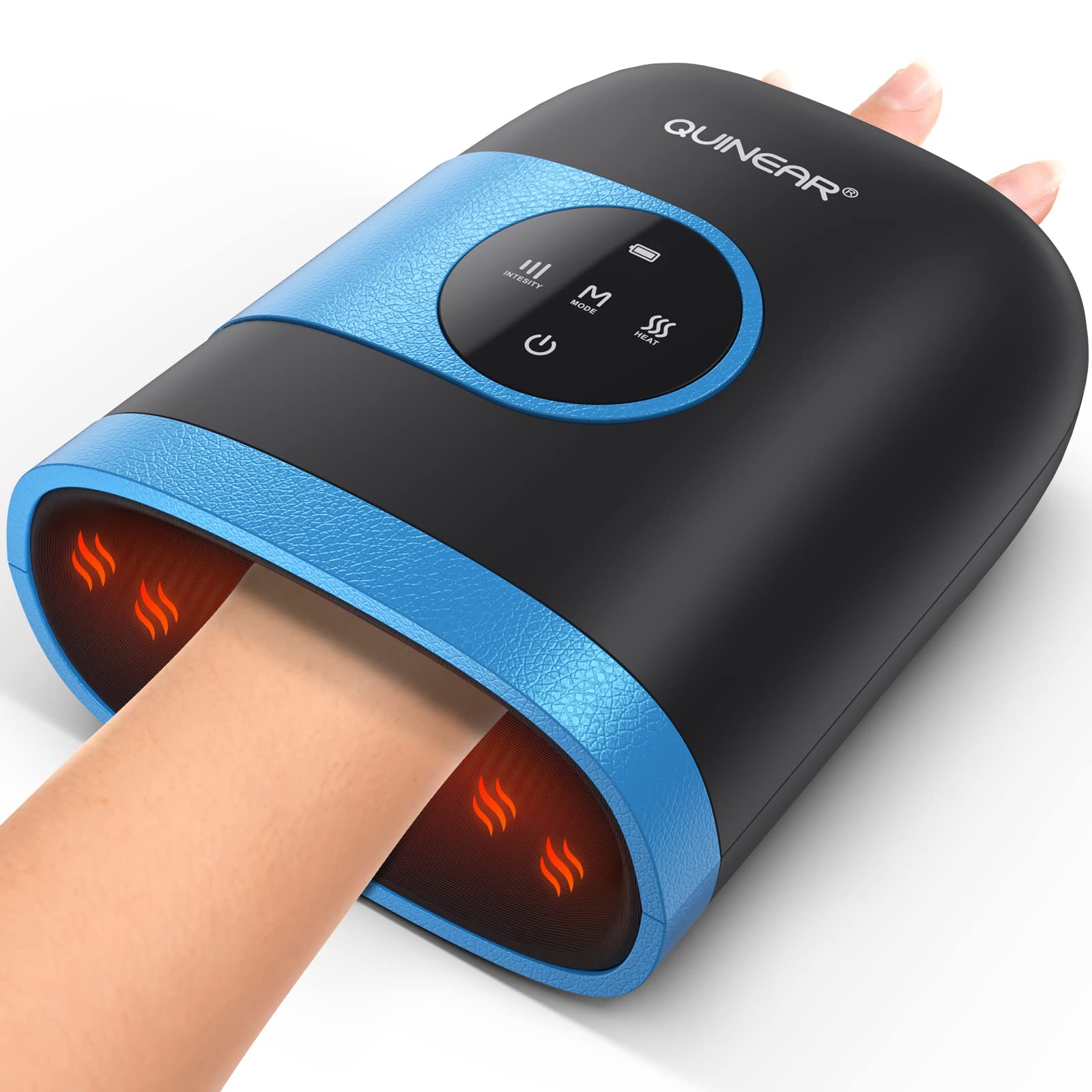QUINEAR Hand Massager, Cordless Hand Massager with Heat and Compression for  Arthritis, Carpal Tunnel and Stiff Joints - Gifts for Women Men Blue