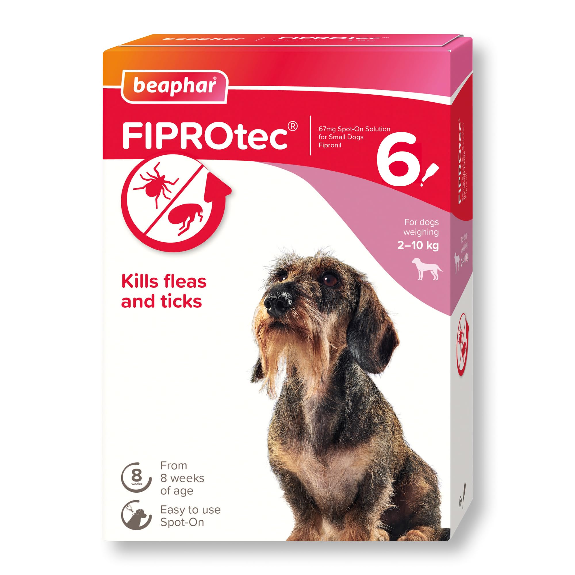 Beaphar FIPROtec SpotOn for Small Dogs (2 10kg) Kills Fleas