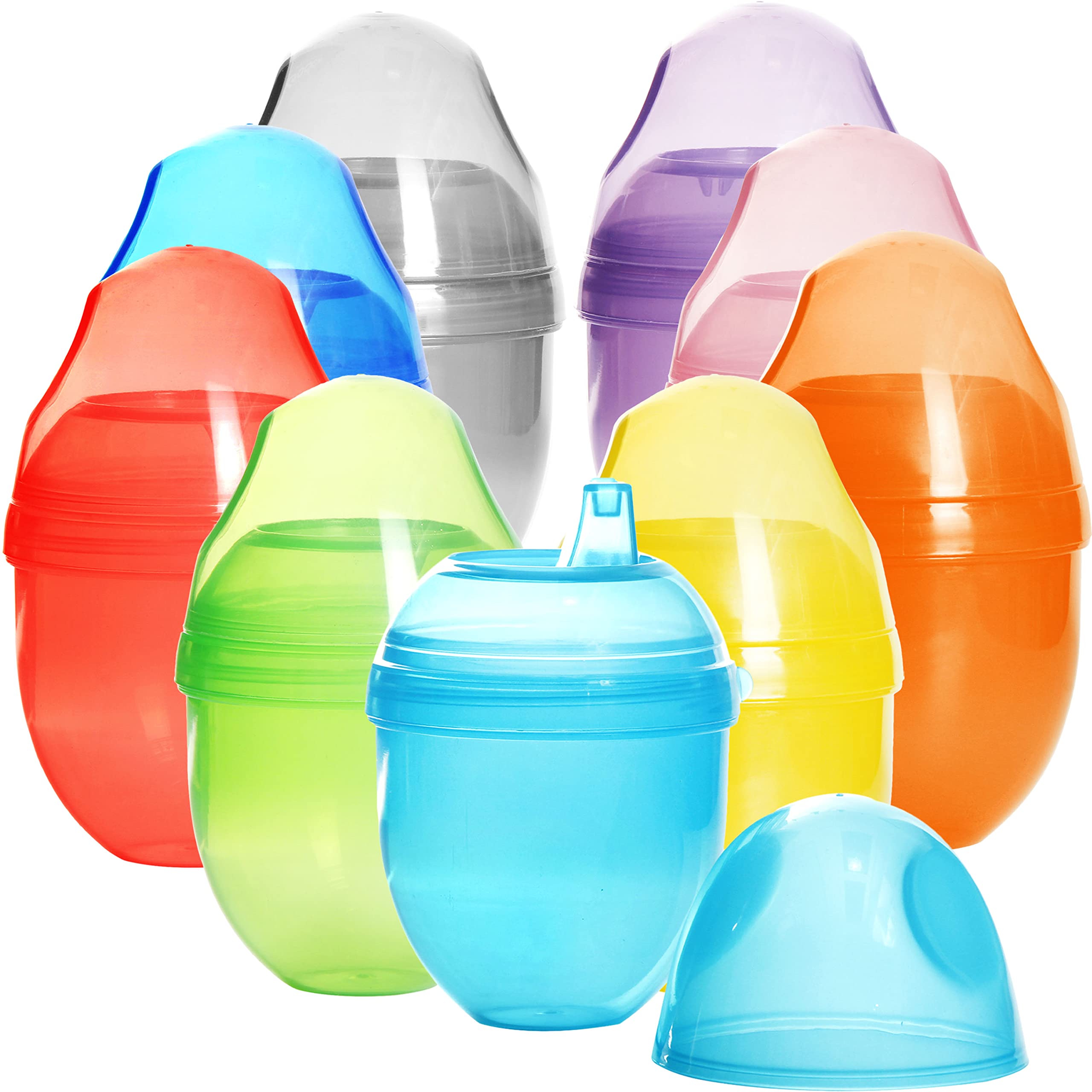 Youngever 7 Pack Kids Sippy Cups Sippy Cups for Infant Kids Toddler 7 Assorted Color Sippy Cups