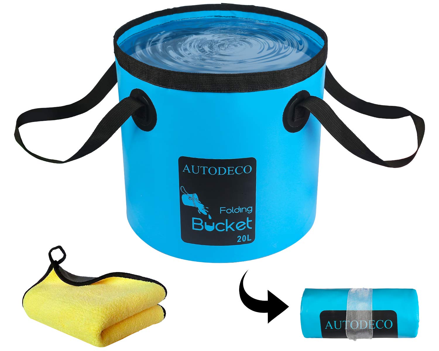 AUTODECO Collapsible Bucket 5 Gallon Container Folding Water