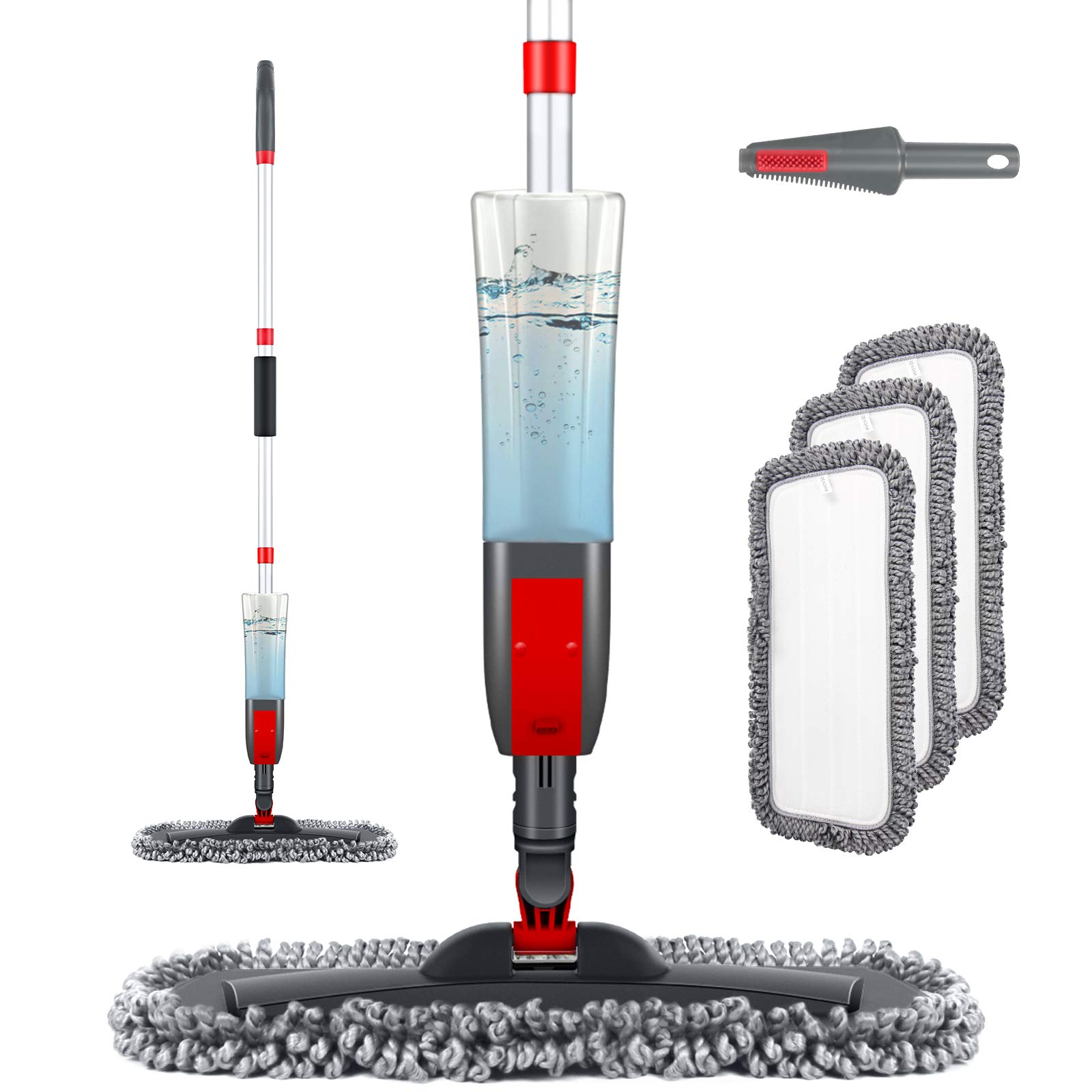 Spray Mop Sets Mops for Floor Cleaning Home or Commercial Wet Dry Mop with 400ml Refillable Bottle & 3 Microfiber Pads & 1 Scraper for Hardwood