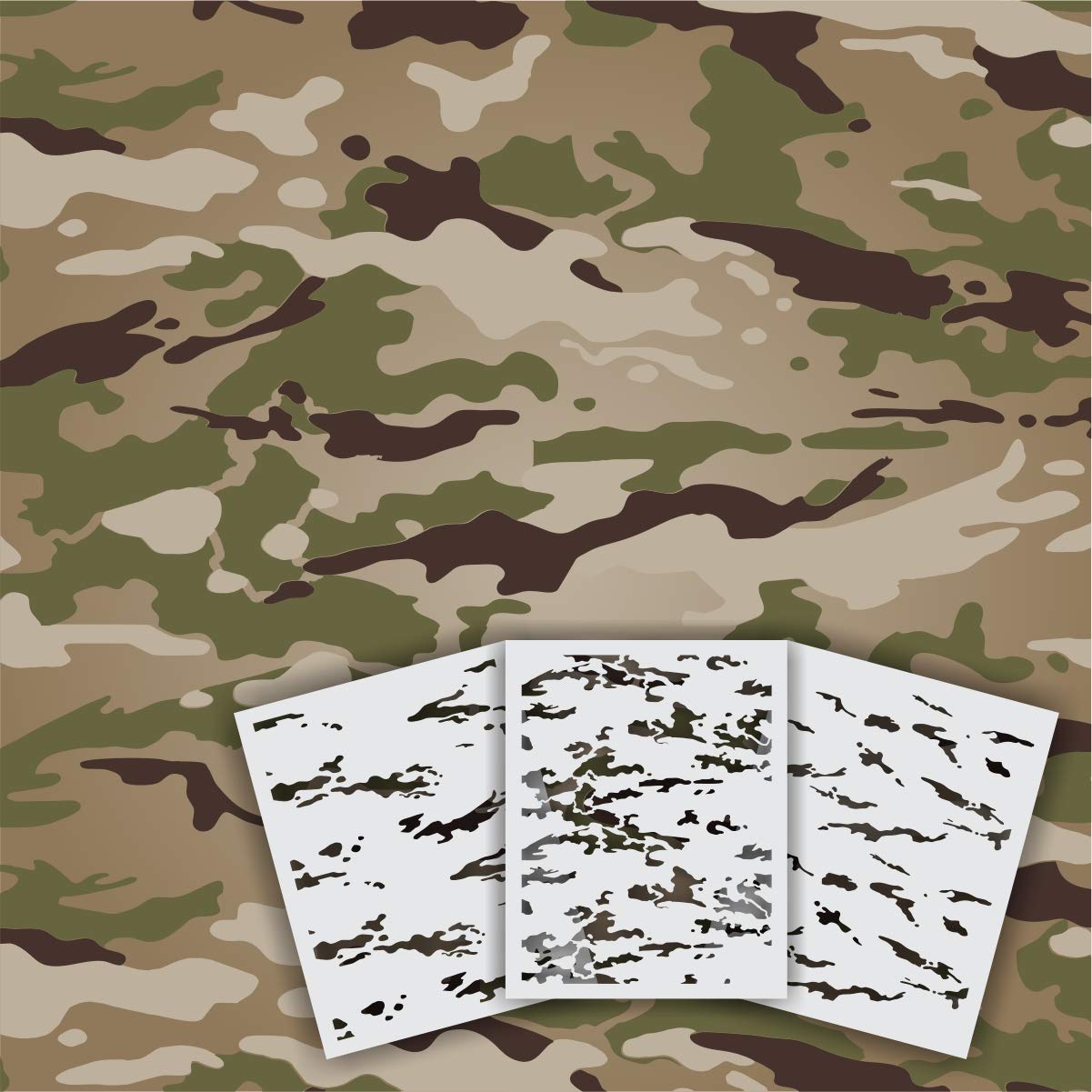 Redleg Camo OCP 9x12 3 Piece Camo Stencil Kit Scorpion W2 Army Airbrush