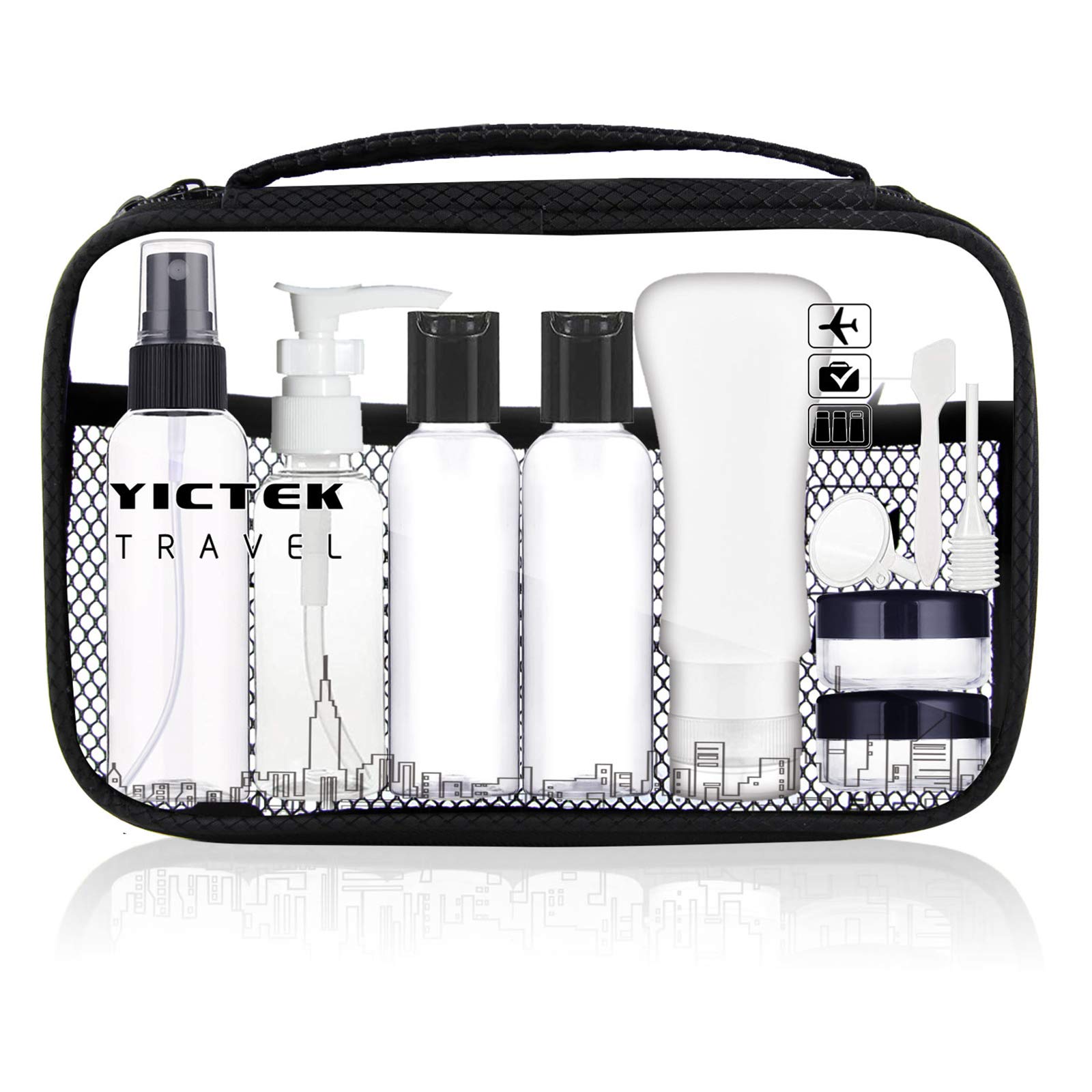 Creo que estoy enfermo manga Ir al circuito Empty Plastic Travel Bottles Containers, TSA Approved Travel Size  Toiletries Tubes Kit for Liquids, Carry-On Set for Women/Men Clear