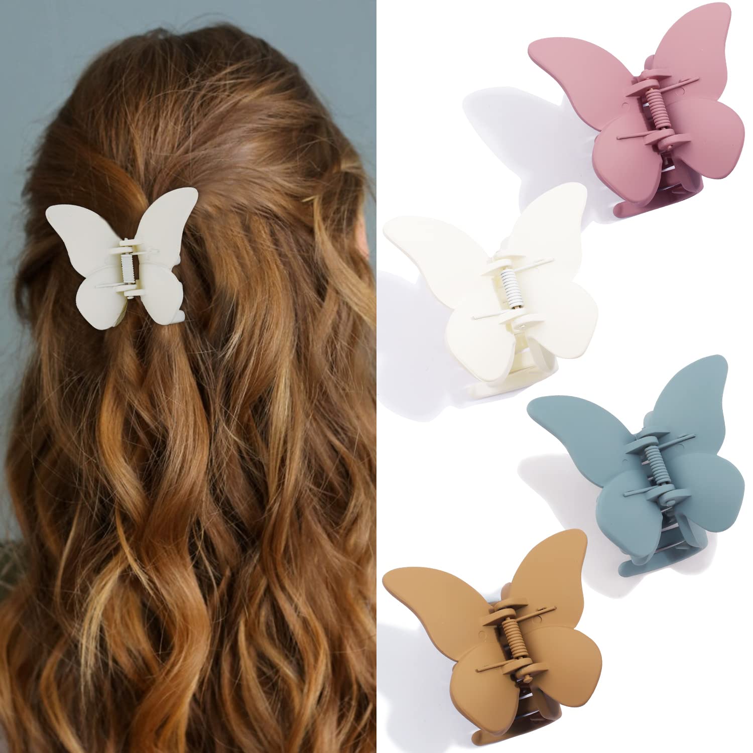 Butterfly Hair Clips for Girls Women,50Pcs Small Hair Claw Clips with Box  Package, Cute Non Slip Mini Plastic Jaw Clips,mixed multicolor | Fruugo BH