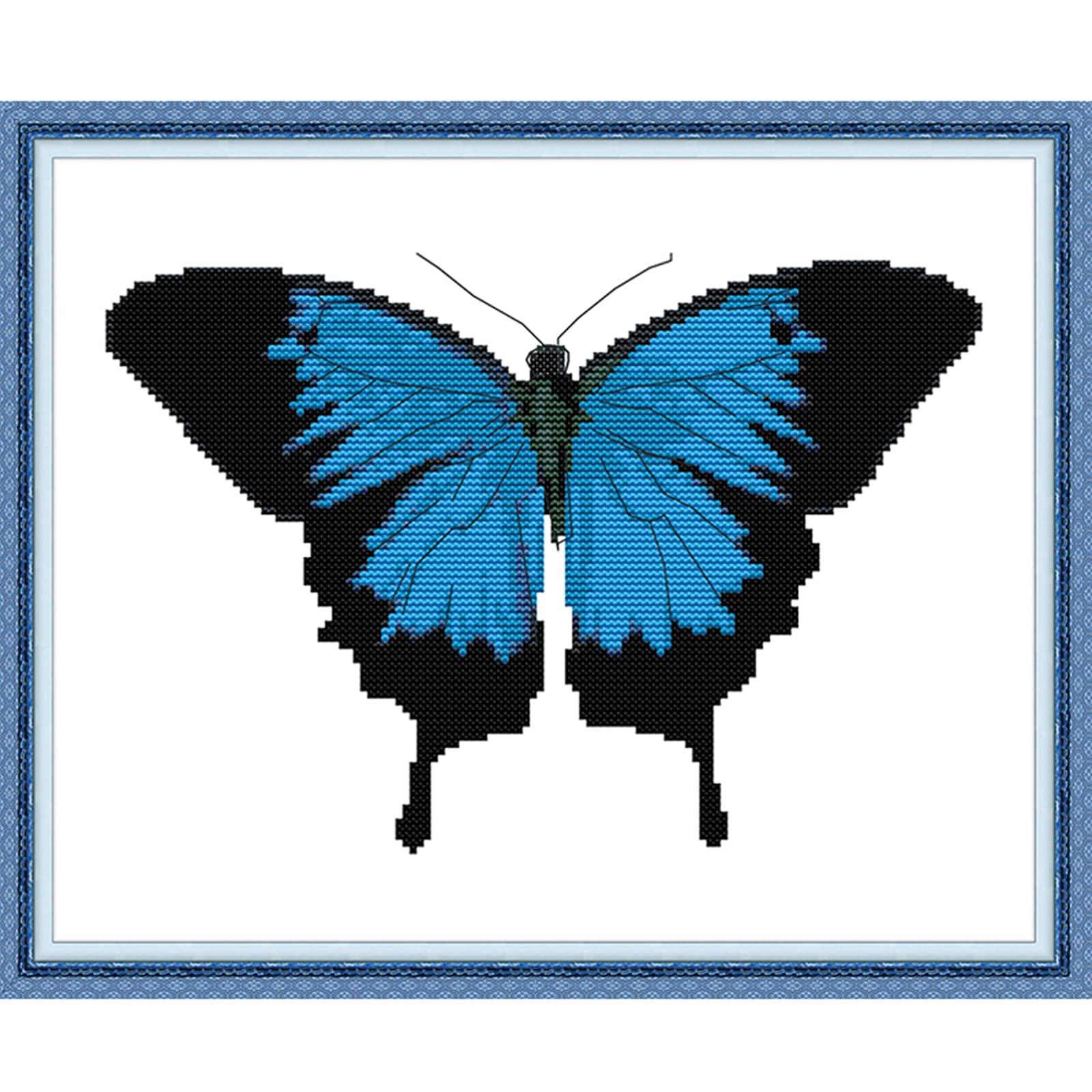 Stamped Cross Stitch Kits Full Range of Crossstitching Kits Preprinted Easy  Patterns Embroidery kit for Beginner Printed Cross-Stitch for Home Decor  11CT 3 Strands-Ulysses Butterfly 16x13.8(inch)