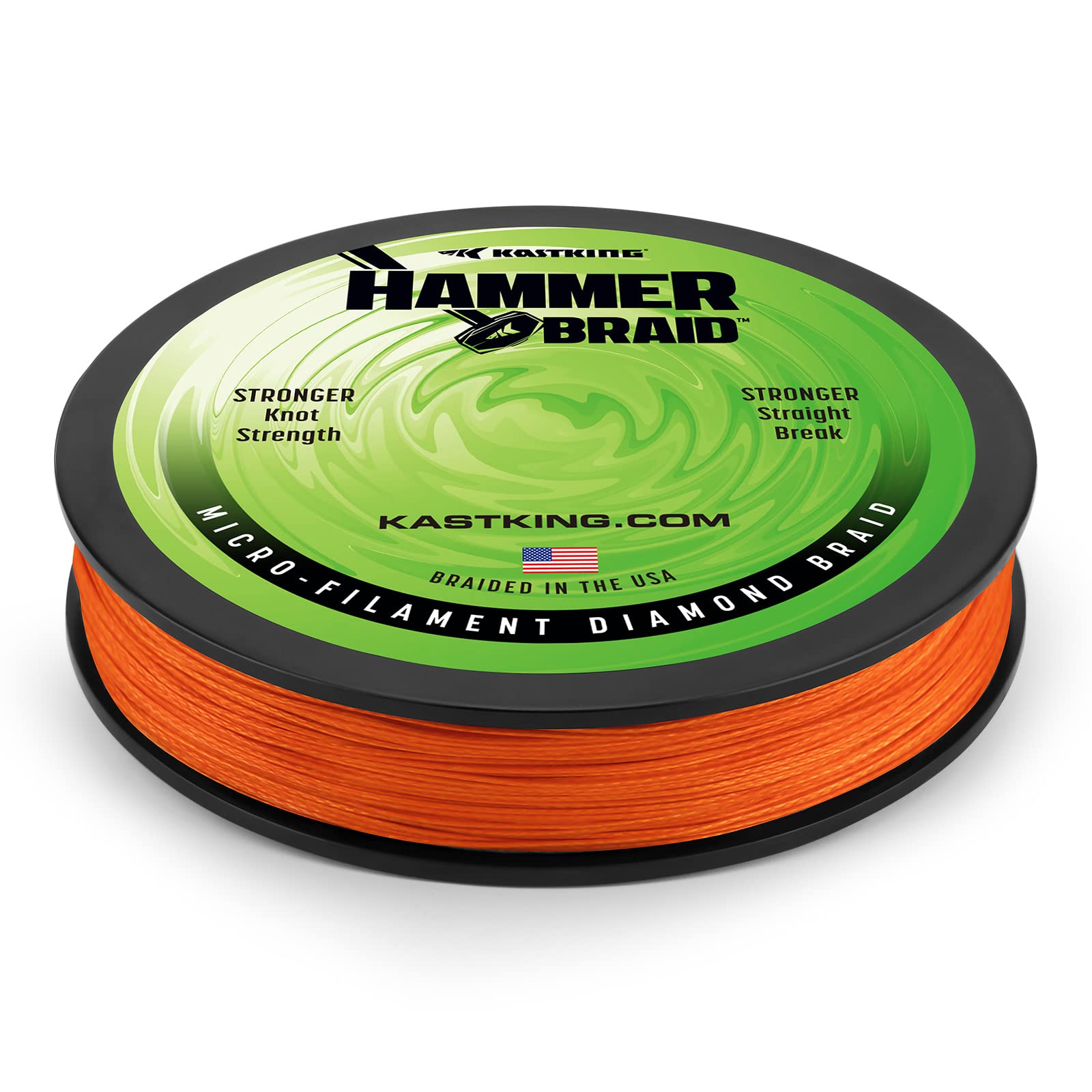 KastKing Hammer Braid Fishing Line - Abrasion Resistant Braided Line, Thin  Diameter Superline, Made in The USA