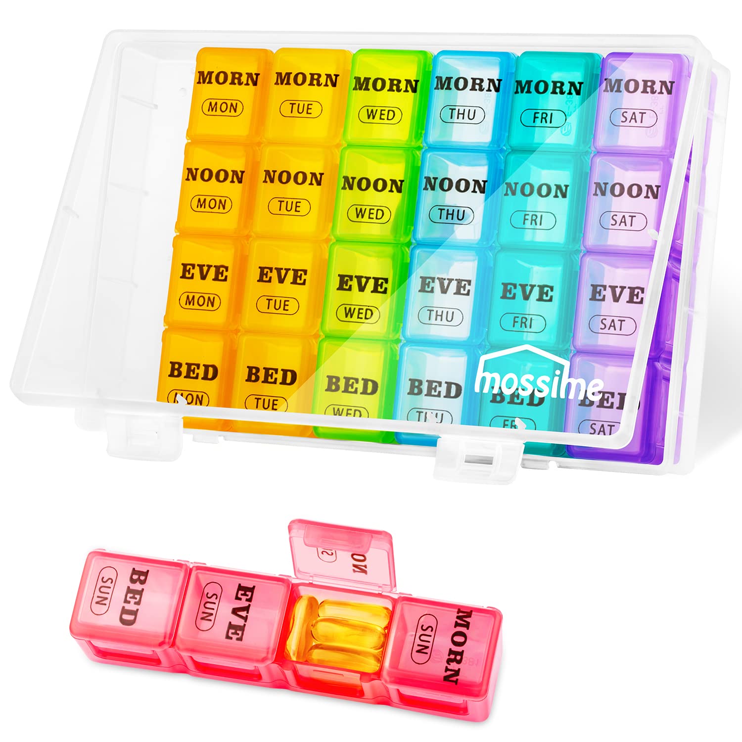 Extra Large Weekly Pill Organizer 7 Day AM/PM Pill Case Box Planner For  Vitamins