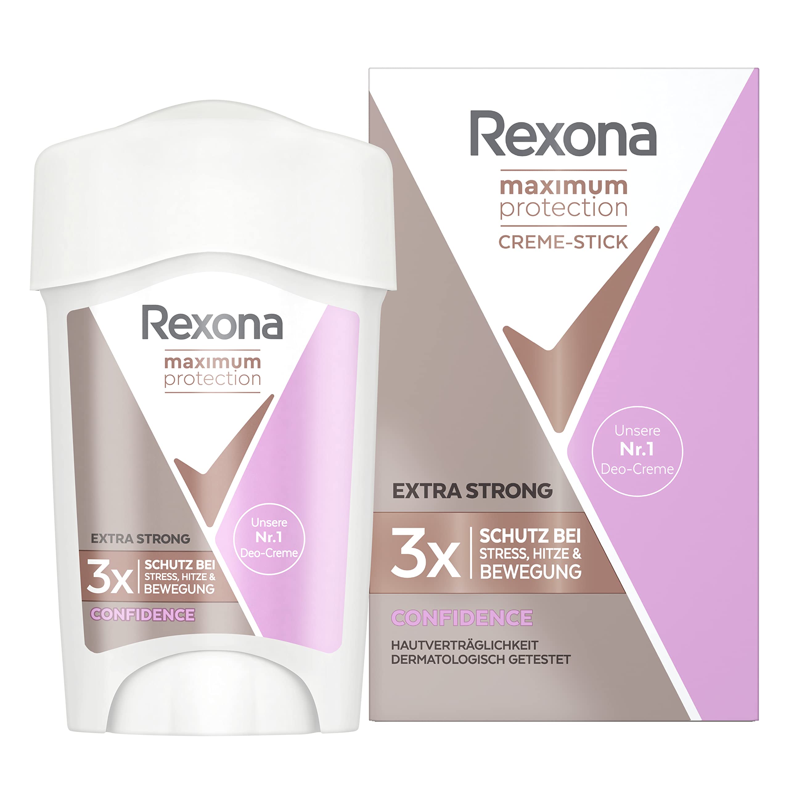 Rexona Maximum Protection Antiperspirant Deodorant Cream Confidence with  48-Hour Protection Against Strong Sweating and Body