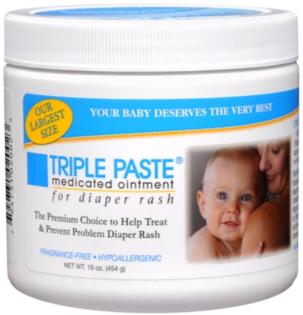 Triple Paste® Fragrance Free Medicated Baby Ointment for Diaper Rash 2oz.