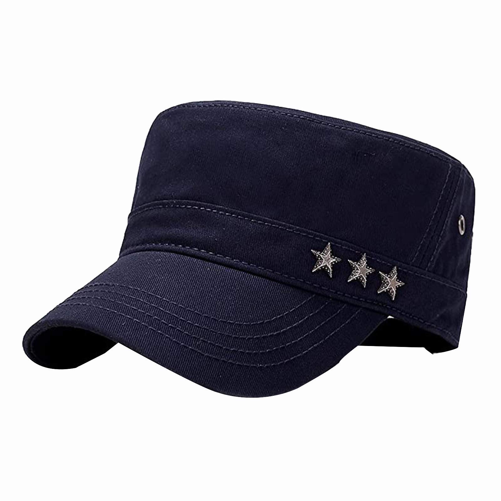 Flag Top Baseball Caps for Men Women Solid Color Classic Vintage Cadet Hat  Adjustable Casual Low