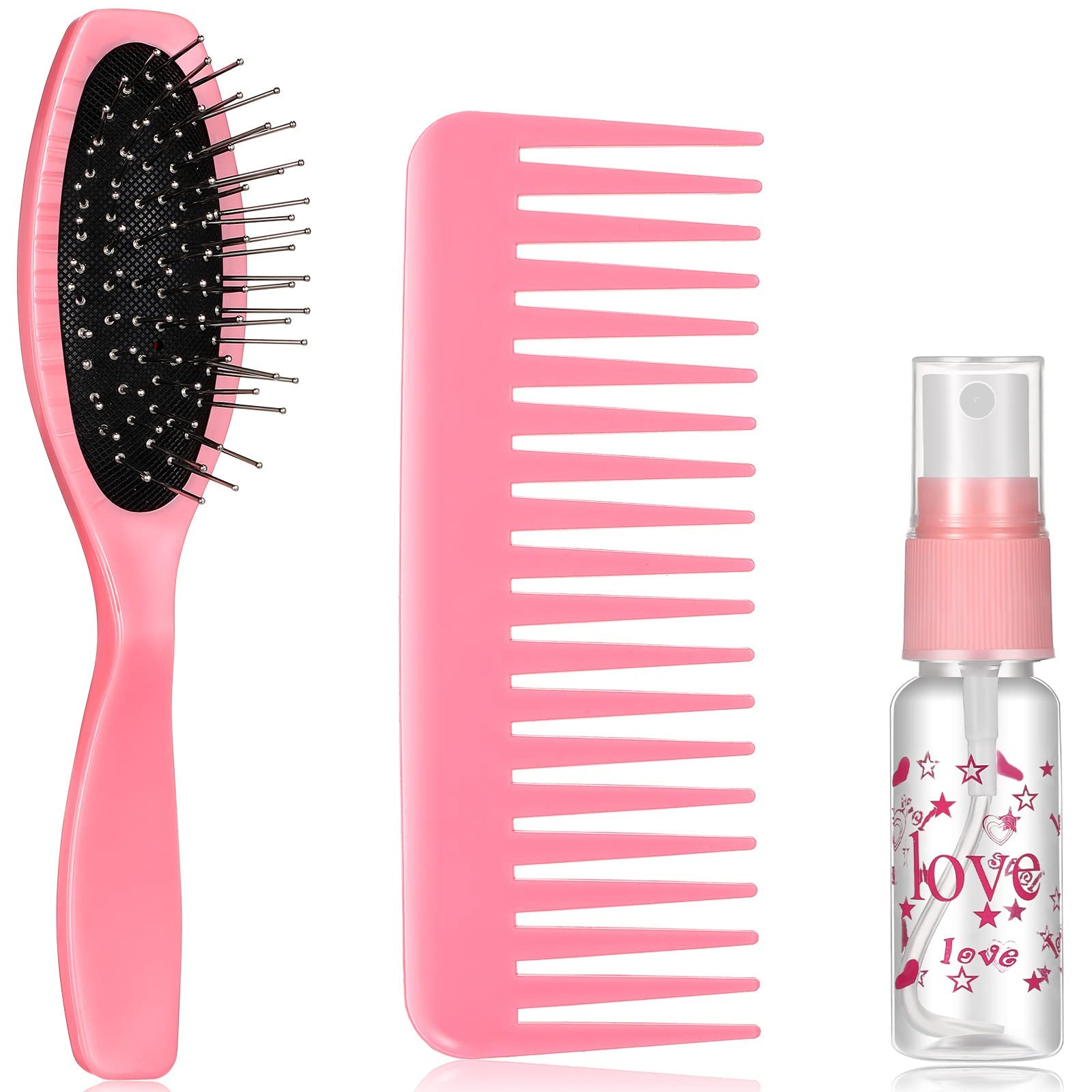 Zhanmai Doll Hair Brush and Spray Bottle Set Pink Doll Hairbruch Doll Wig  Brush Plastic Doll Hair Care Brush Styling and Detangling Accessories for  18