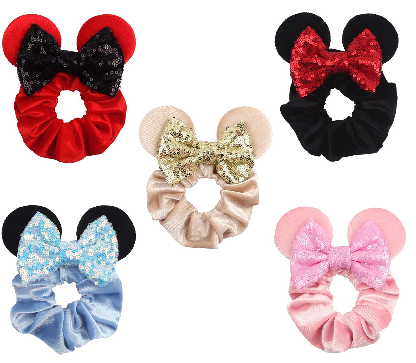 HINZIC 3Pcs Velvet Hair Bows Black Ribbons Elastic Velvet Scrunchies Hair  Ponytail Holder Christmas Thanksgiving Valentines Birthday Accessories for