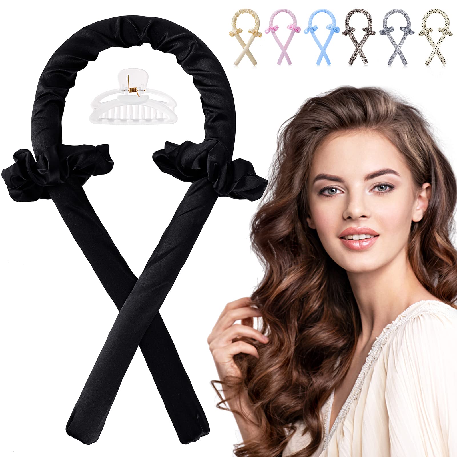 Heatless Hair Curlers for Long Hair, Lazy Crimper to Sleep in, Soft Wave  DIY Hair Rollers Styling Tool for Overnight No Heat Curling Rod Headband  for