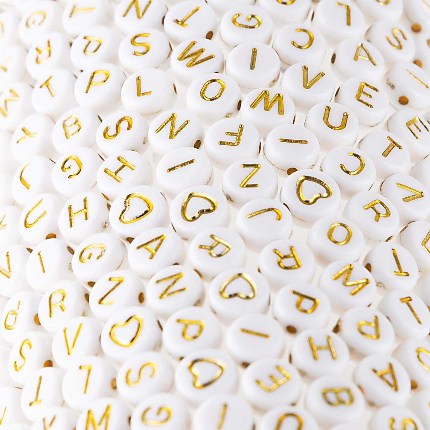 500 Pcs Acrylic Alphabet Letter Beads Gold On White Name Bracelets for  Jewelry Making (goldonwhite) (goldonwhite)