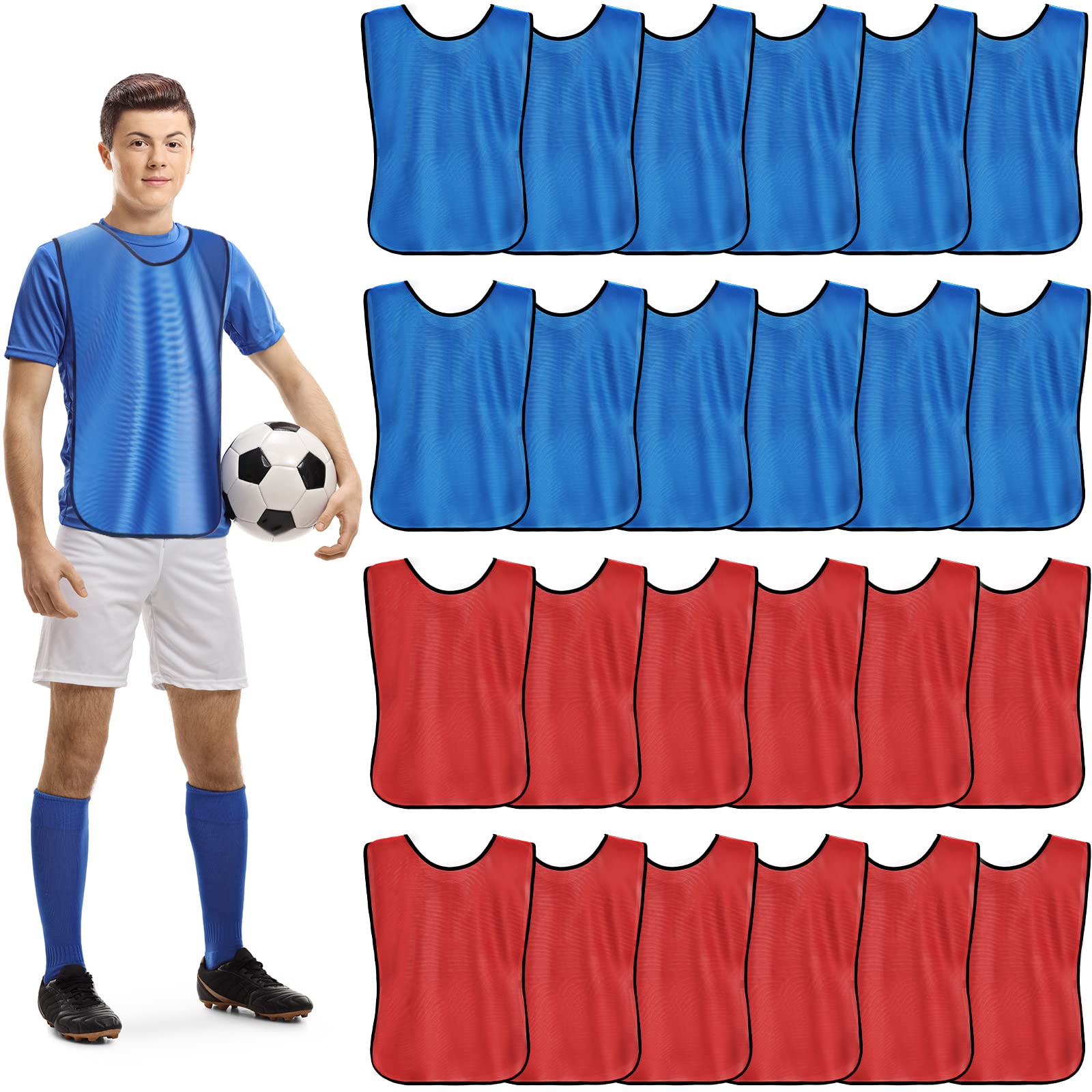  24 Pcs Kids Scrimmage Vest Soccer Pinnies Training