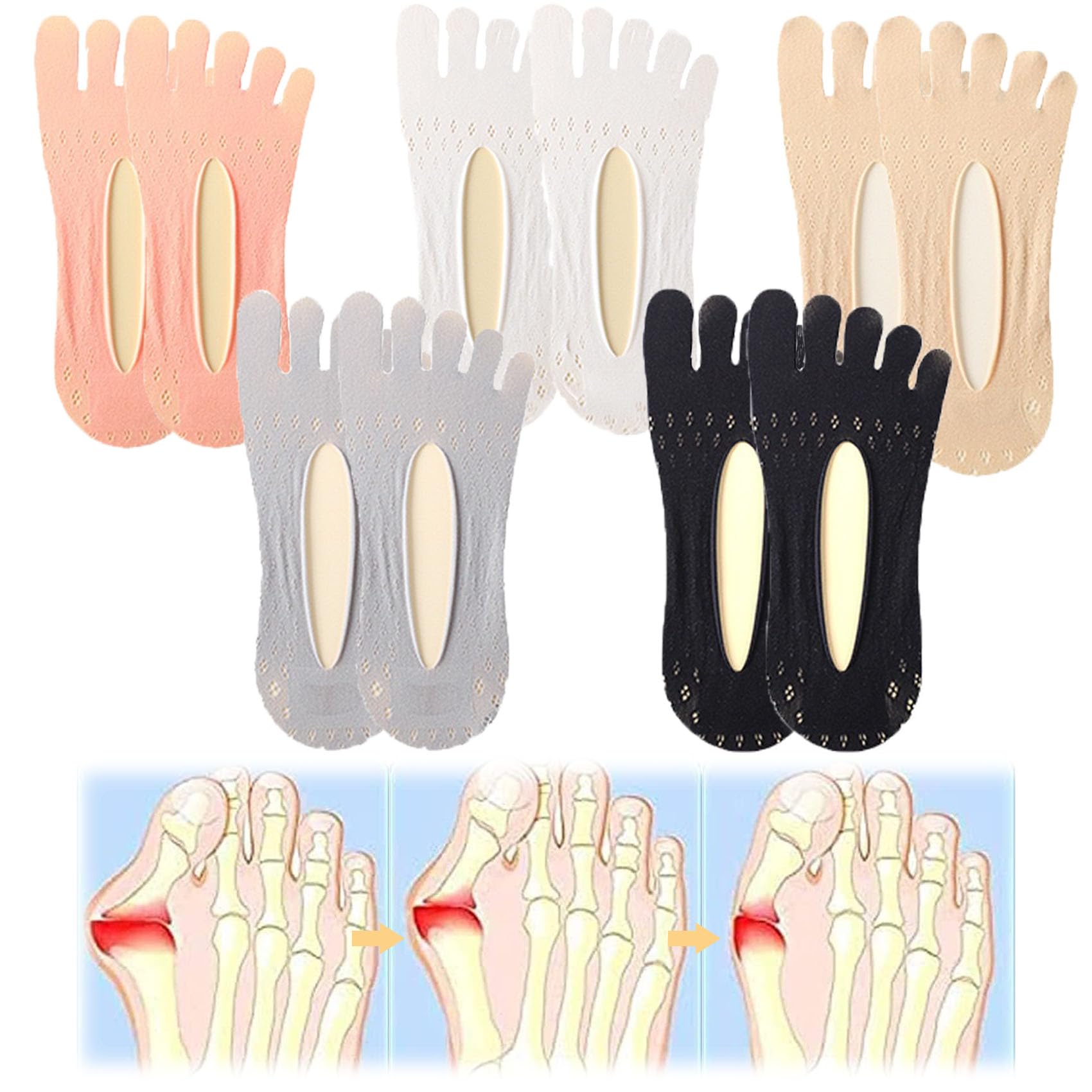 LSNTUU Orthoes Bunion Relief Socks for Women Orthopedic Toe Compression ...