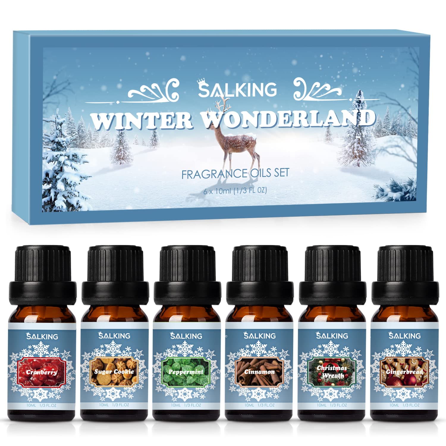 SALKING Winter Essential Oils Set Aromatherapy Diffuser Oil Fragrance Oils  Gift Set for Soap & Candle