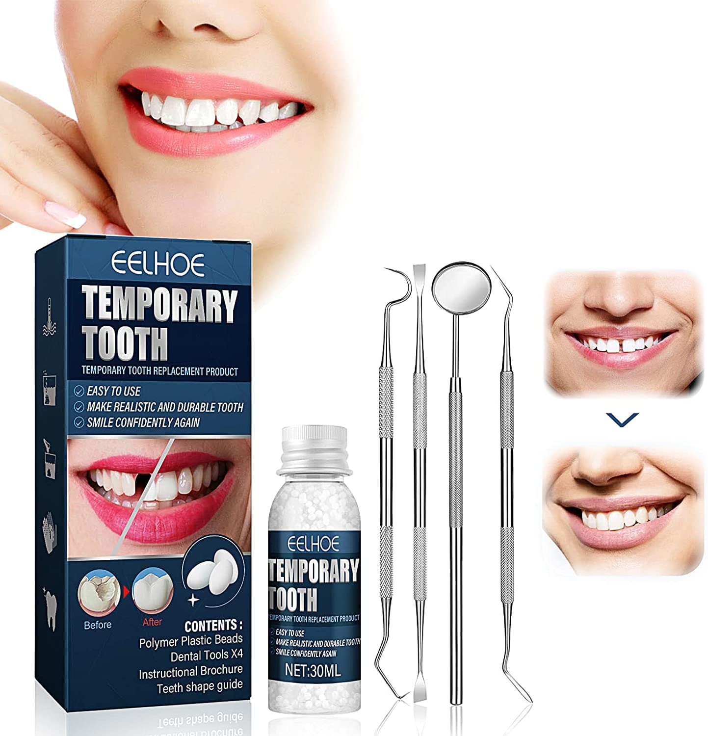 Tooth Repair Kit, Moldable False Teeth for Beautiful India