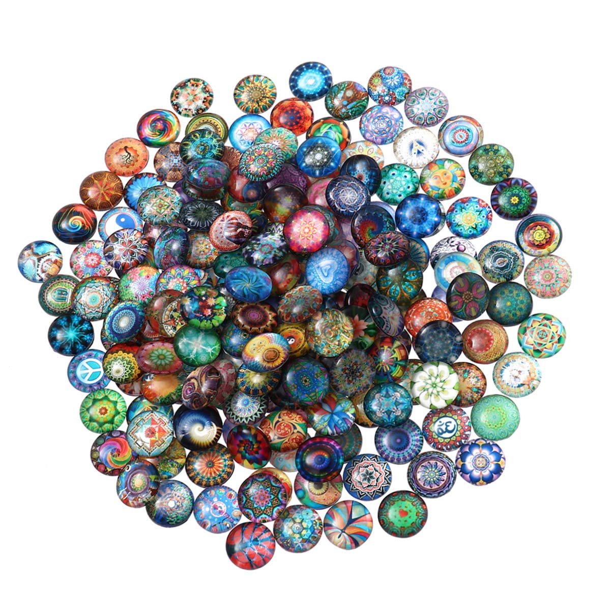 Dangle Earrings 200pcs Round Glass Mosaic Tiles Mixed Mosaic Glass Pieces  for DIY Crafts Jewelry Making 10mm Bracelets Beads