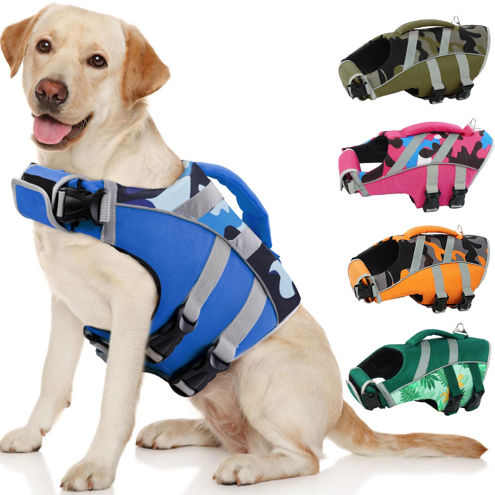 Kuoser Dog Life Jacket Durable Buoyancy Vest for Small Medium