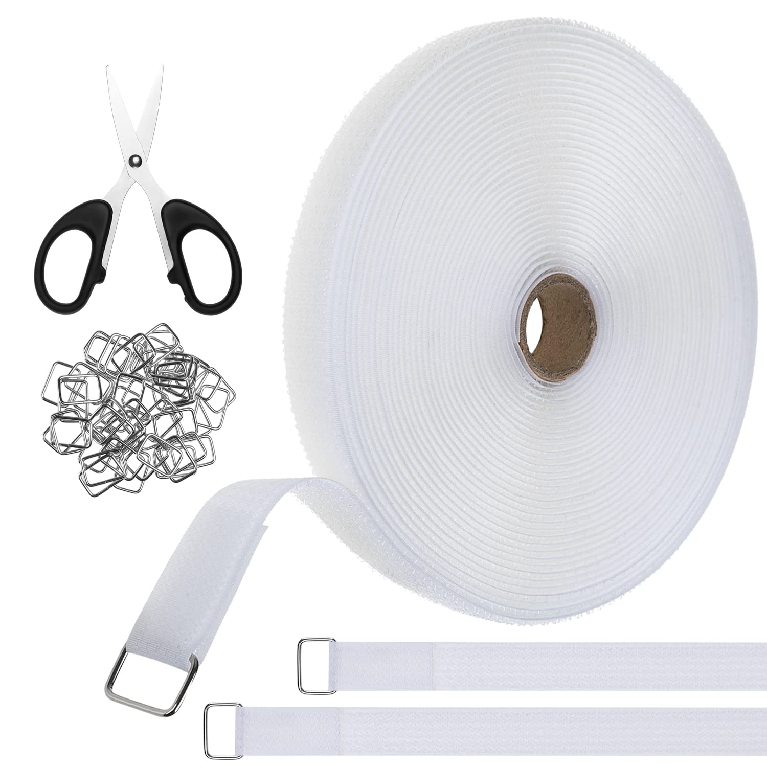 Nearockle 36ft Hook and Loop Straps Adjustable Cut-to-Length Cable Straps 3/4  Inch Reusable