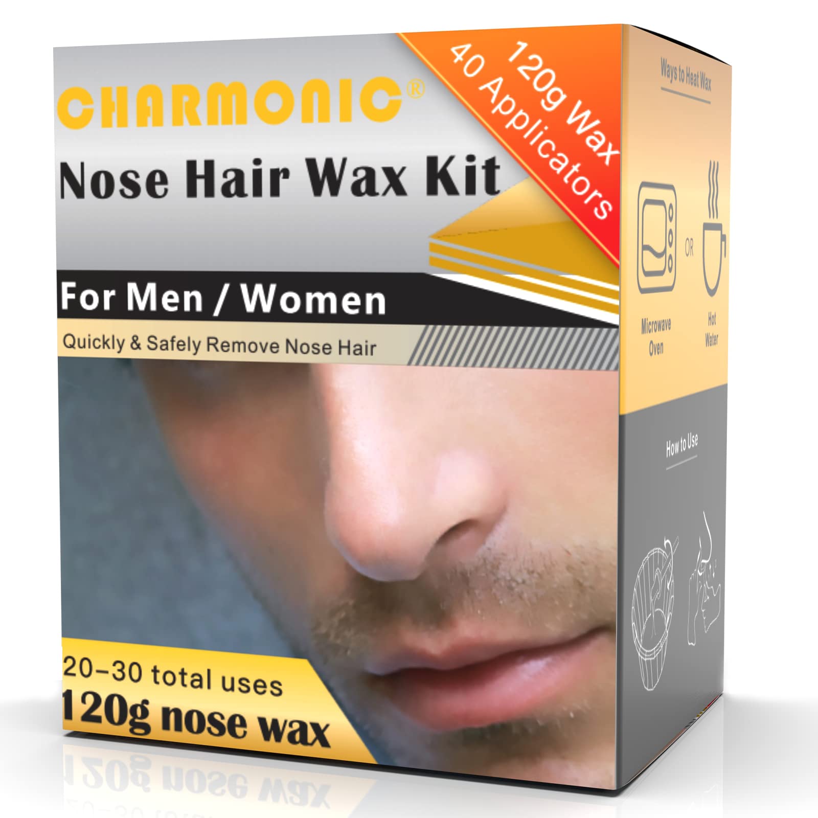 120g Wax Nose Wax Kit, Nose Hair Wax, Nose Wax with 40 Applicators, Quick &  Painless Nose Hair Waxing Kit for Men and Women, Nose Hair Remover Wax Kits  Used at Least